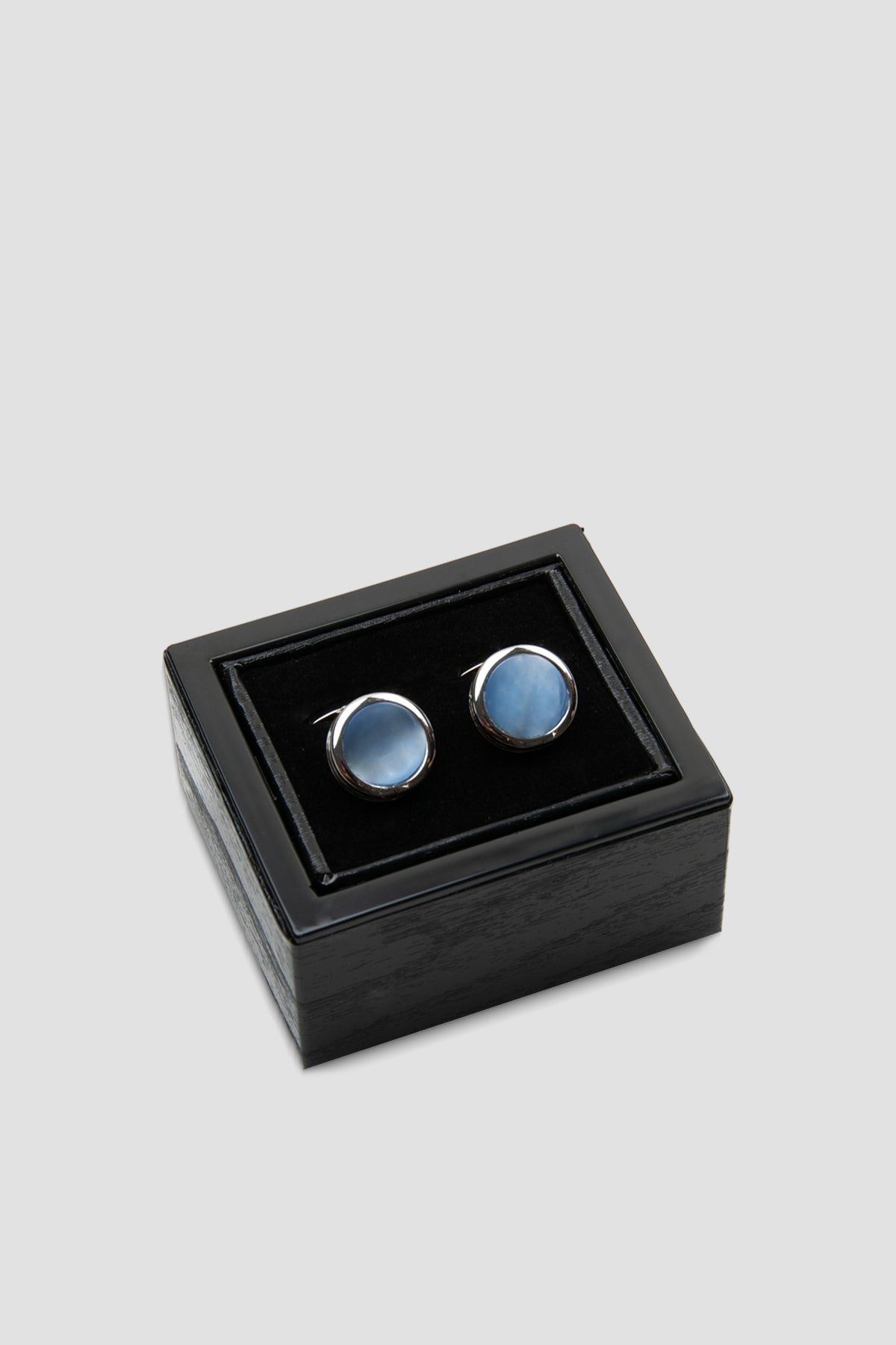 Abbate 98501 Silver Açık Mavi Erkek Kol Düğmesi