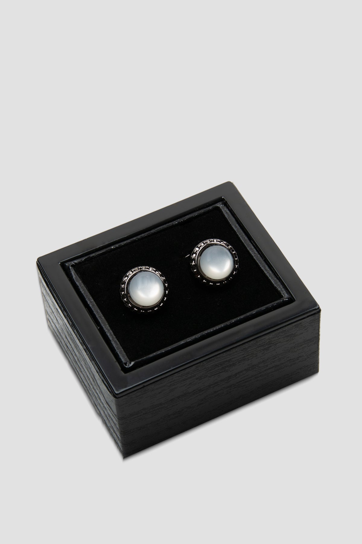 Abbate 98523 Black Beyaz Erkek Kol Düğmesi