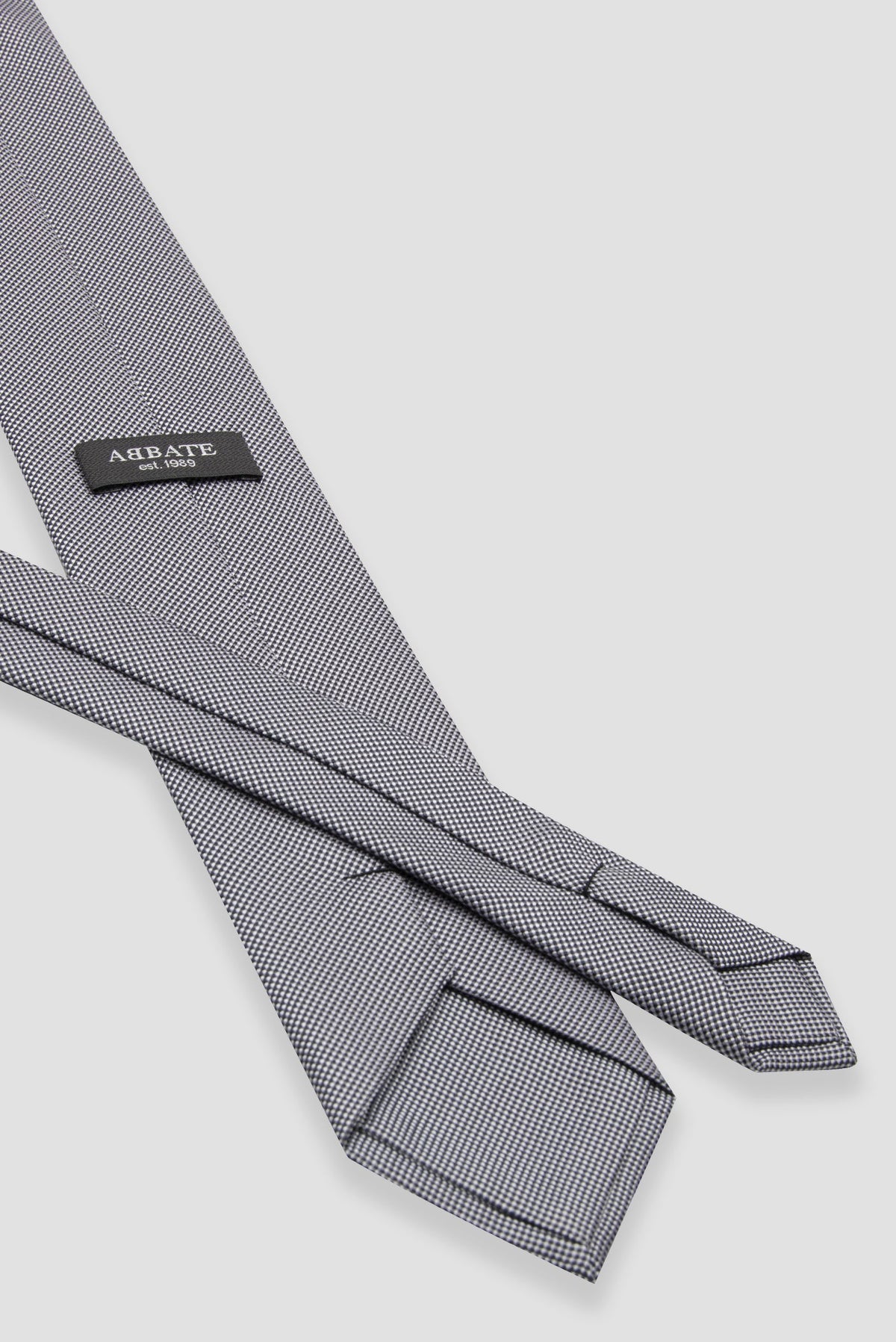 Abbate Kravat 8 cm Mikrofiber Polyester Açık Gri Erkek Desenli Kravat