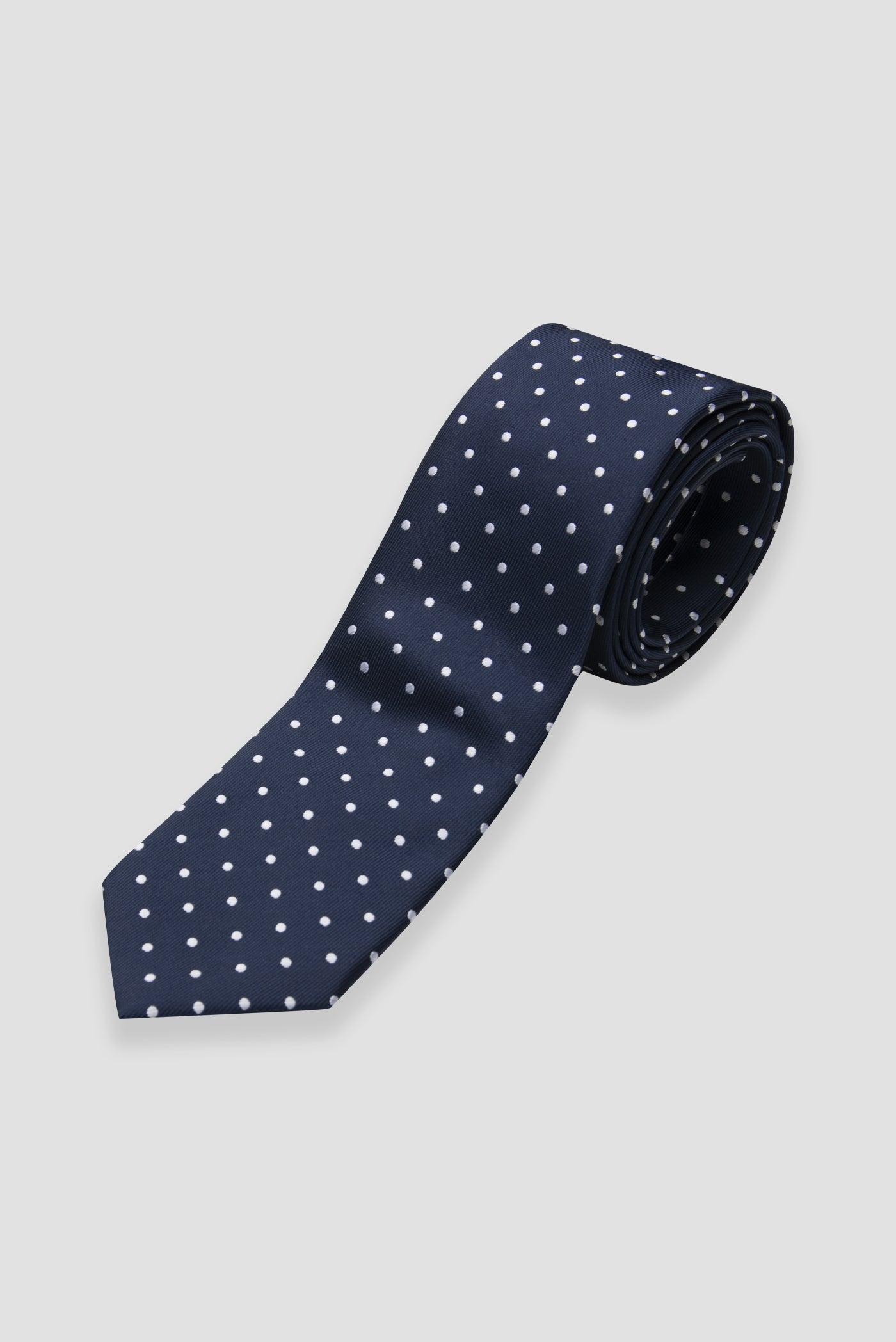 Abbate Kravat 8 cm Mikrofiber Polyester Lacivert Erkek Puantiyeli Kravat