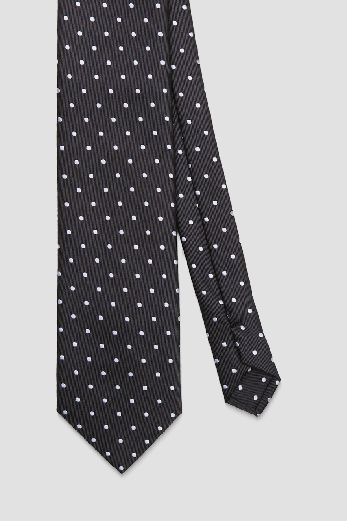 Abbate Kravat 8 cm Mikrofiber Polyester Antrasit Erkek Puantiyeli Kravat