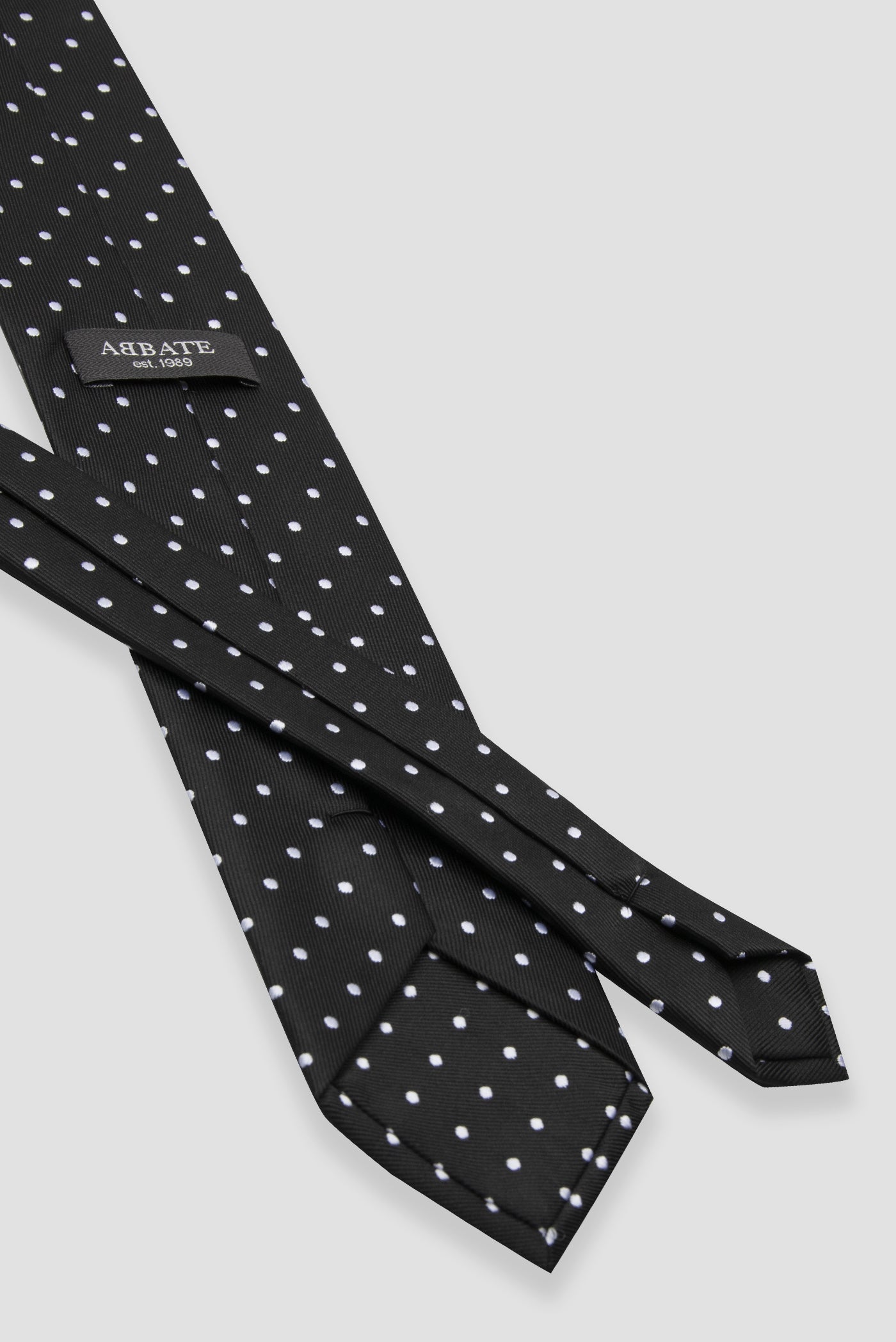 Abbate Kravat 8 cm Mikrofiber Polyester Siyah Erkek Puantiyeli Kravat