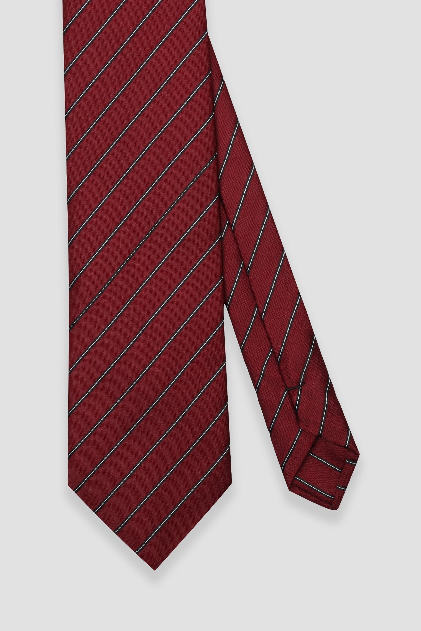 Abbate Kravat 8 cm Mikrofiber Polyester Bordo Erkek Çizgili Kravat