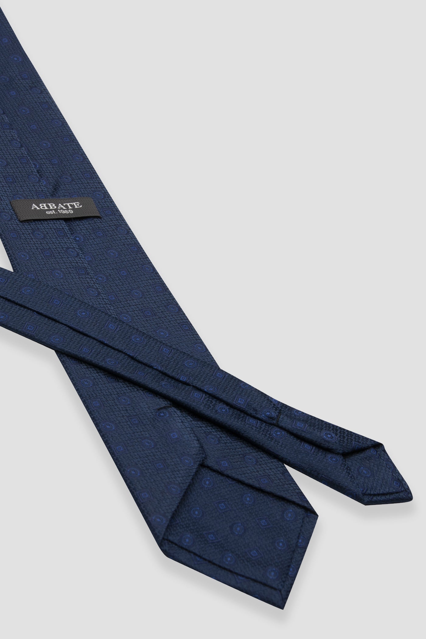 Abbate Kravat 8 cm Mikrofiber Polyester Lacivert Erkek Desenli Kravat