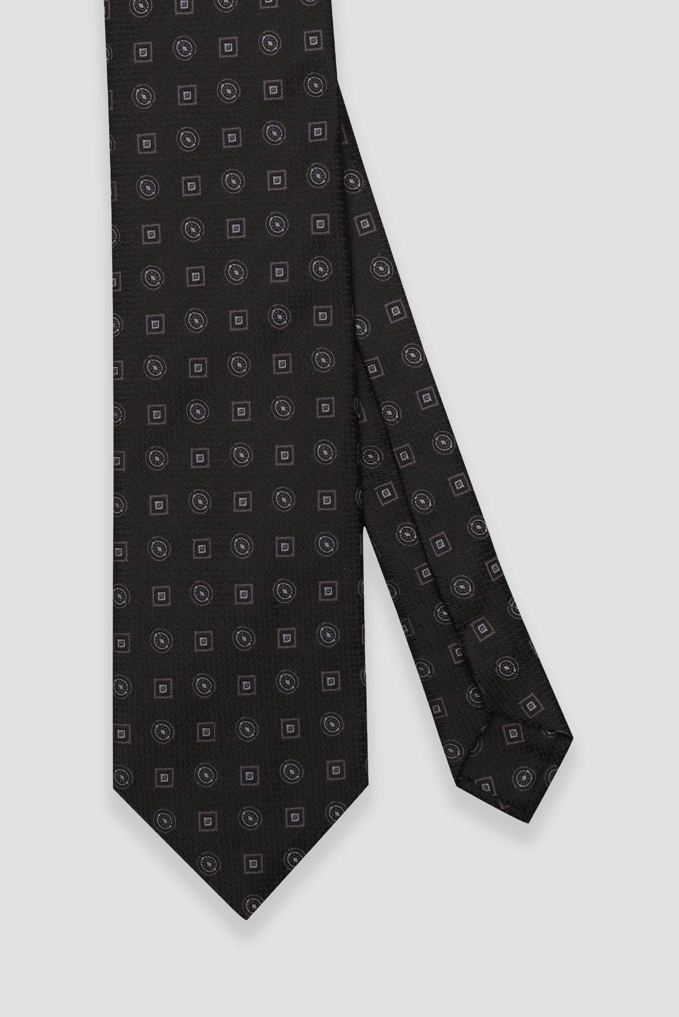 Abbate Kravat 8 cm Mikrofiber Polyester Siyah Erkek Desenli Kravat