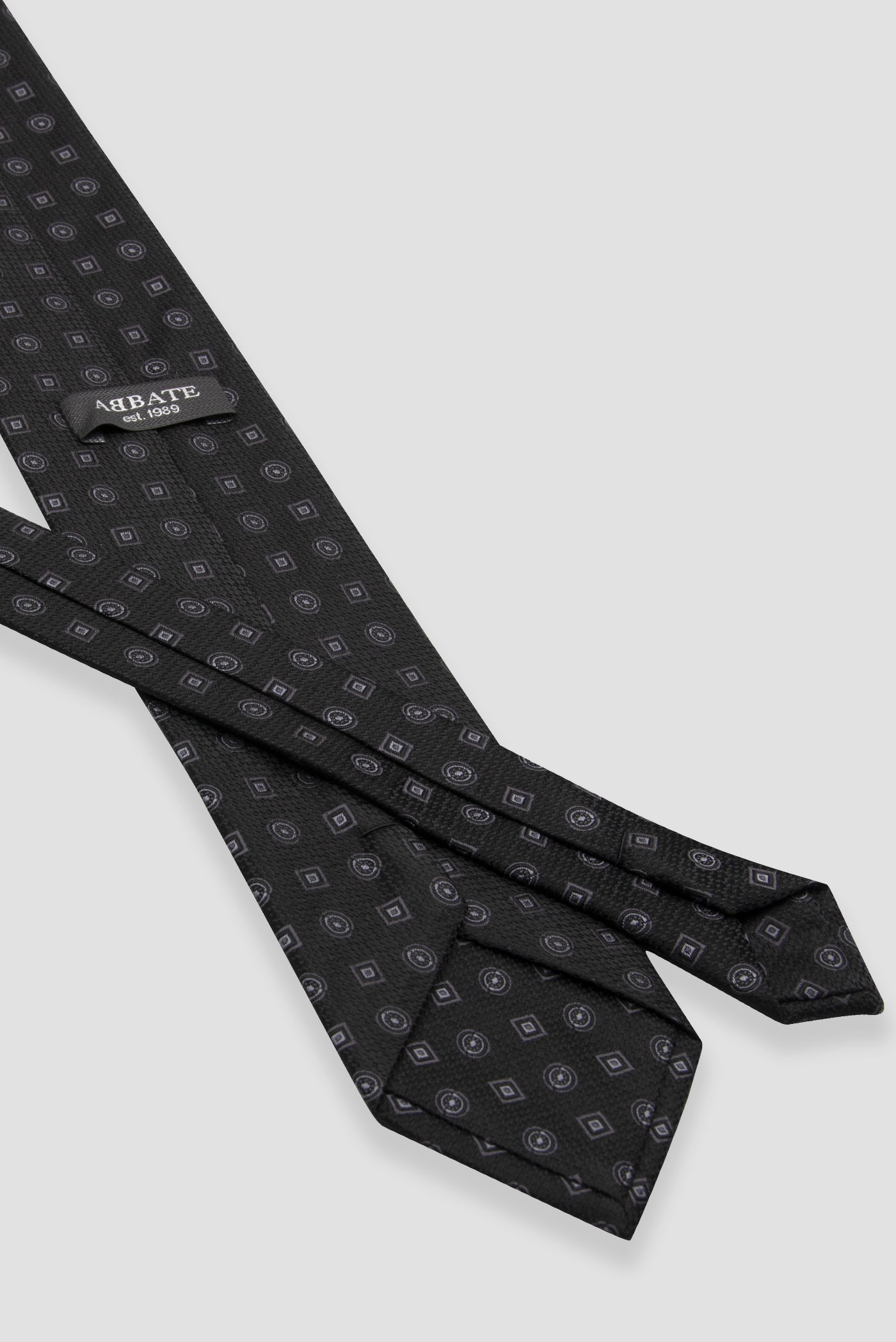 Abbate Kravat 8 cm Mikrofiber Polyester Siyah Erkek Desenli Kravat