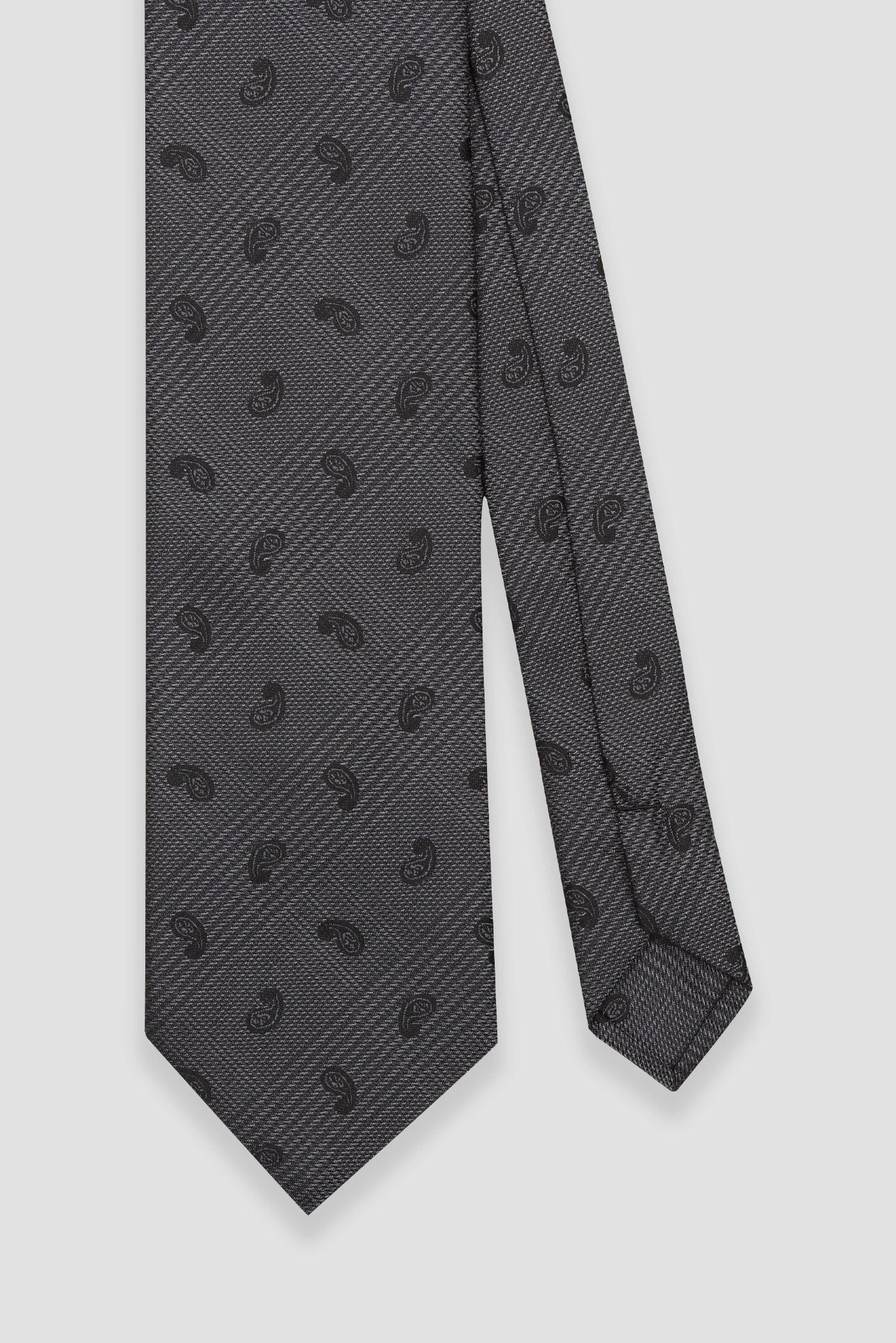 Abbate Kravat 8 cm Mikrofiber Polyester Koyu Gri Erkek Desenli Kravat