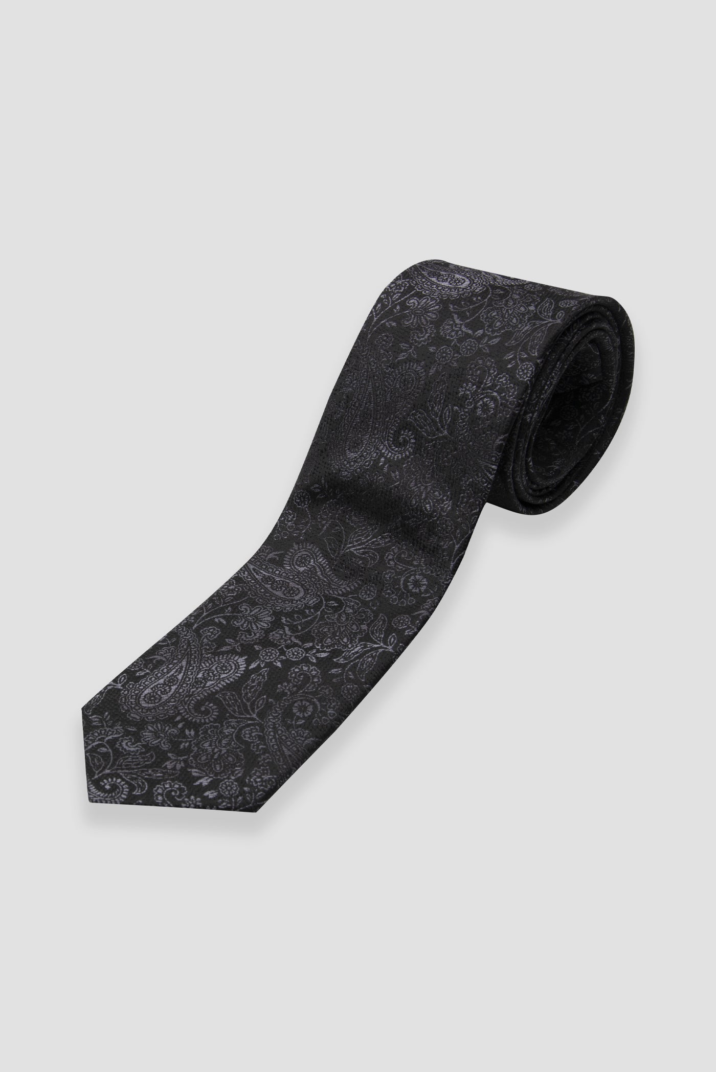 Abbate Kravat 8 cm Mikrofiber Polyester Siyah Erkek Desenli Kravat