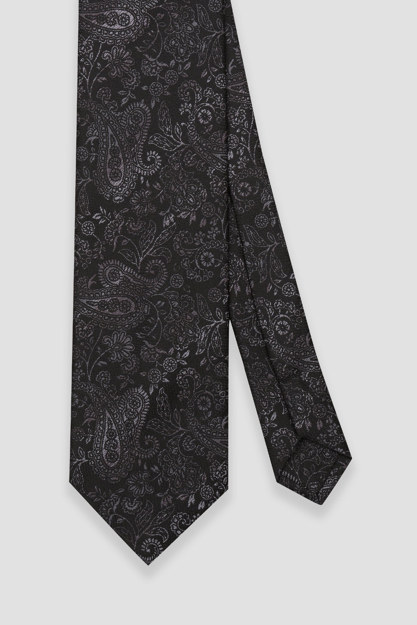 Abbate Kravat 8 cm Mikrofiber Polyester Siyah Erkek Desenli Kravat