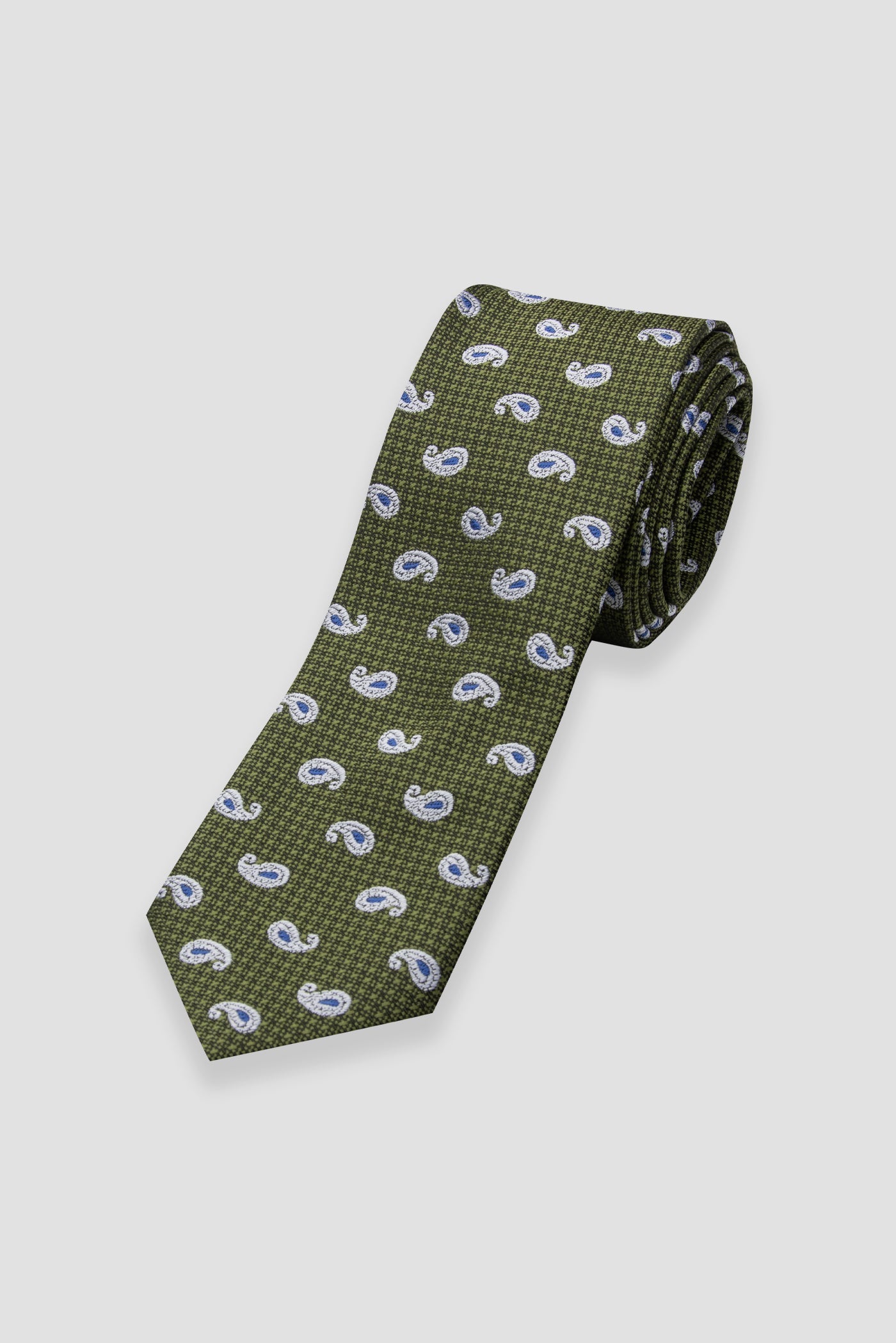 Abbate Kravat 8 cm Mikrofiber Polyester Haki Erkek Desenli Kravat