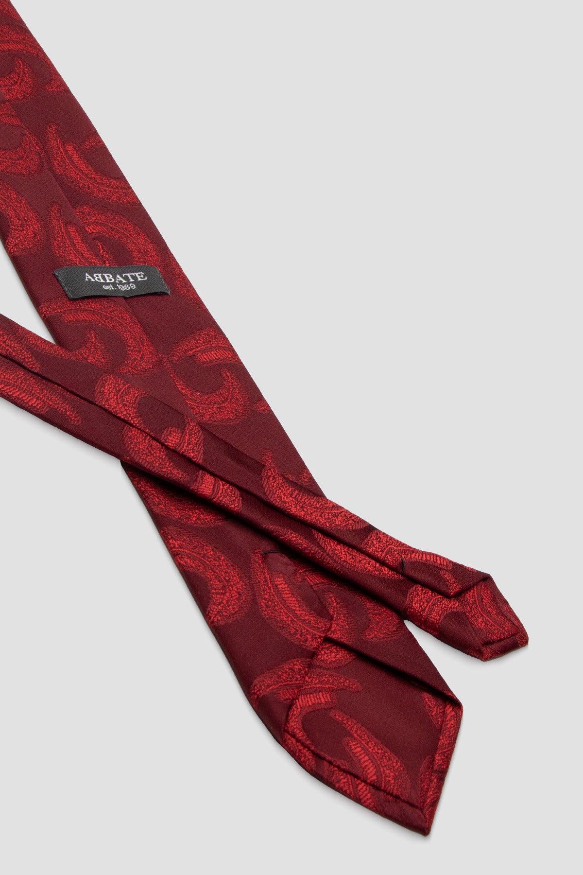 Abbate Kravat 8 cm Mikrofiber Polyester Bordo Erkek Desenli Kravat