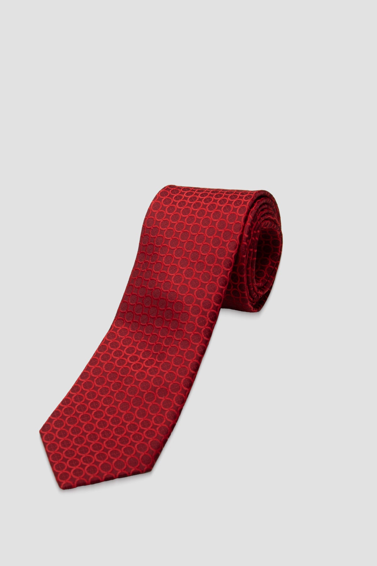 Abbate Kravat 8 cm Mikrofiber Polyester Bordo Erkek Desenli Kravat