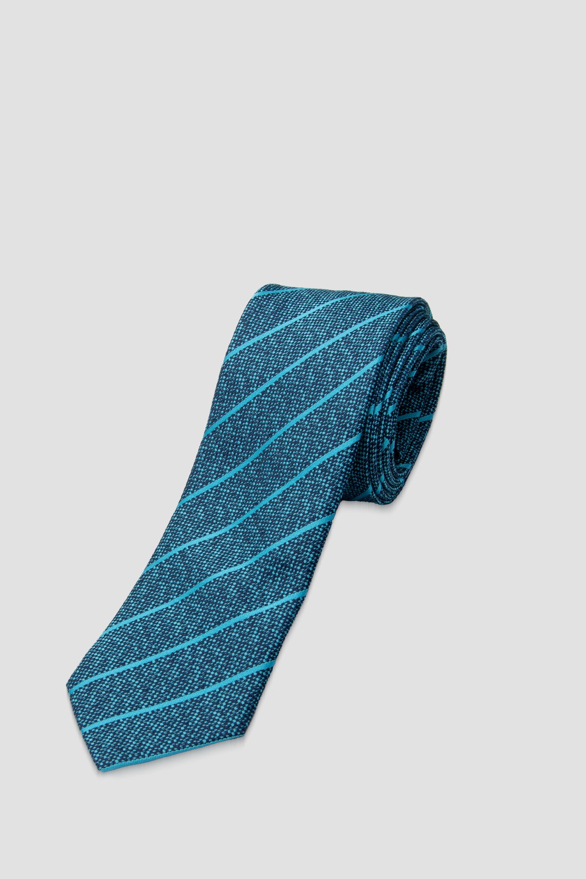 Abbate Kravat 8 cm Mikrofiber Polyester Mavi Erkek Desenli Kravat