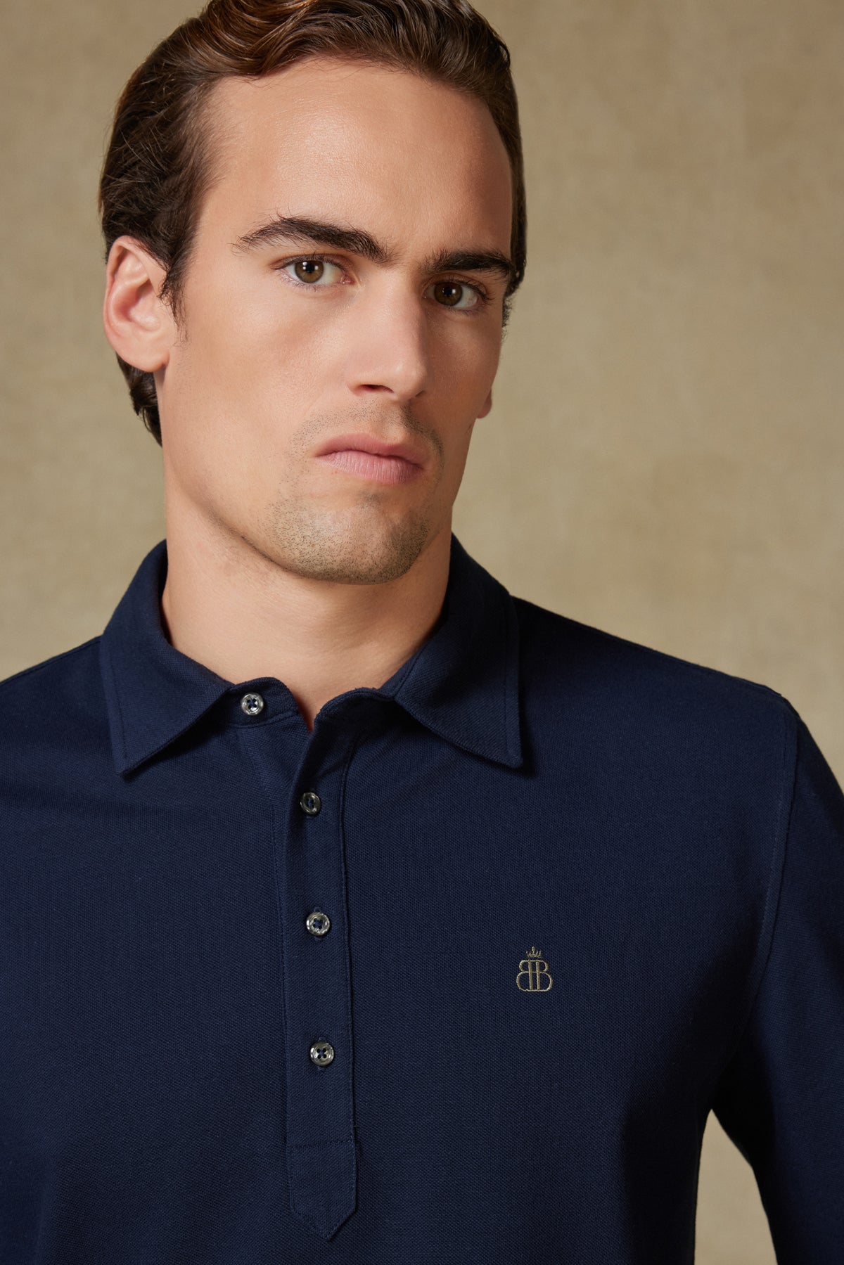 Abbate Castle Pike Pamuklu Comfort Fit Lacivert Polo Yaka Erkek Düz Polo Shirt