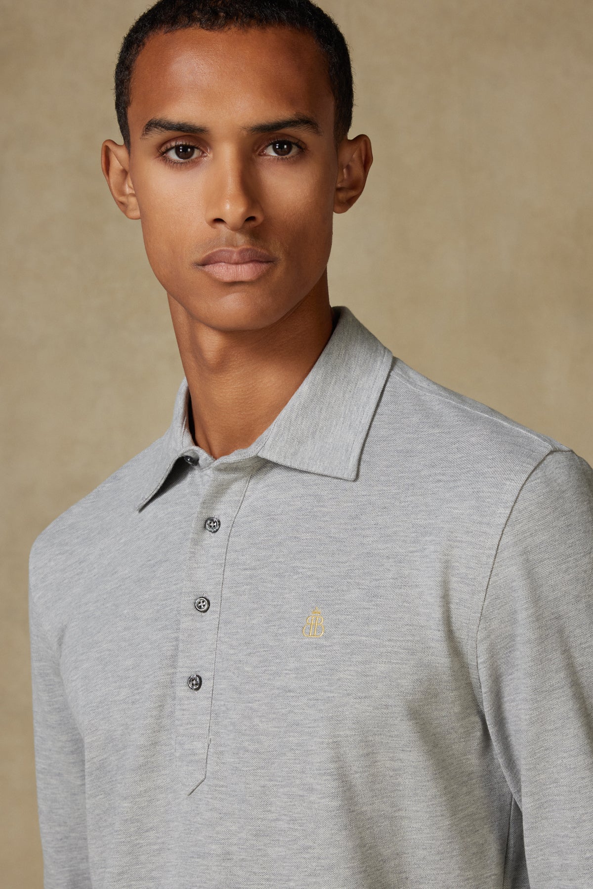 Abbate Castle Pike Pamuklu Comfort Fit Açık Gri Polo Yaka Erkek Düz Polo Shirt