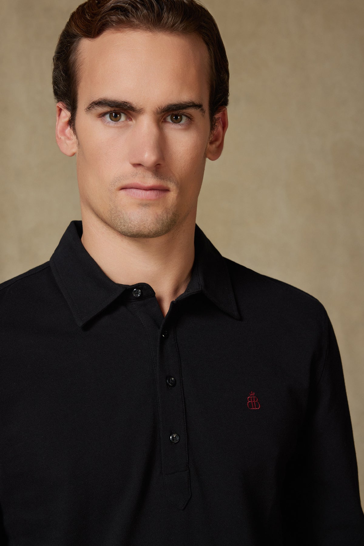 Abbate Castle Pike Pamuklu Comfort Fit Siyah Polo Yaka Erkek Düz Polo Shirt