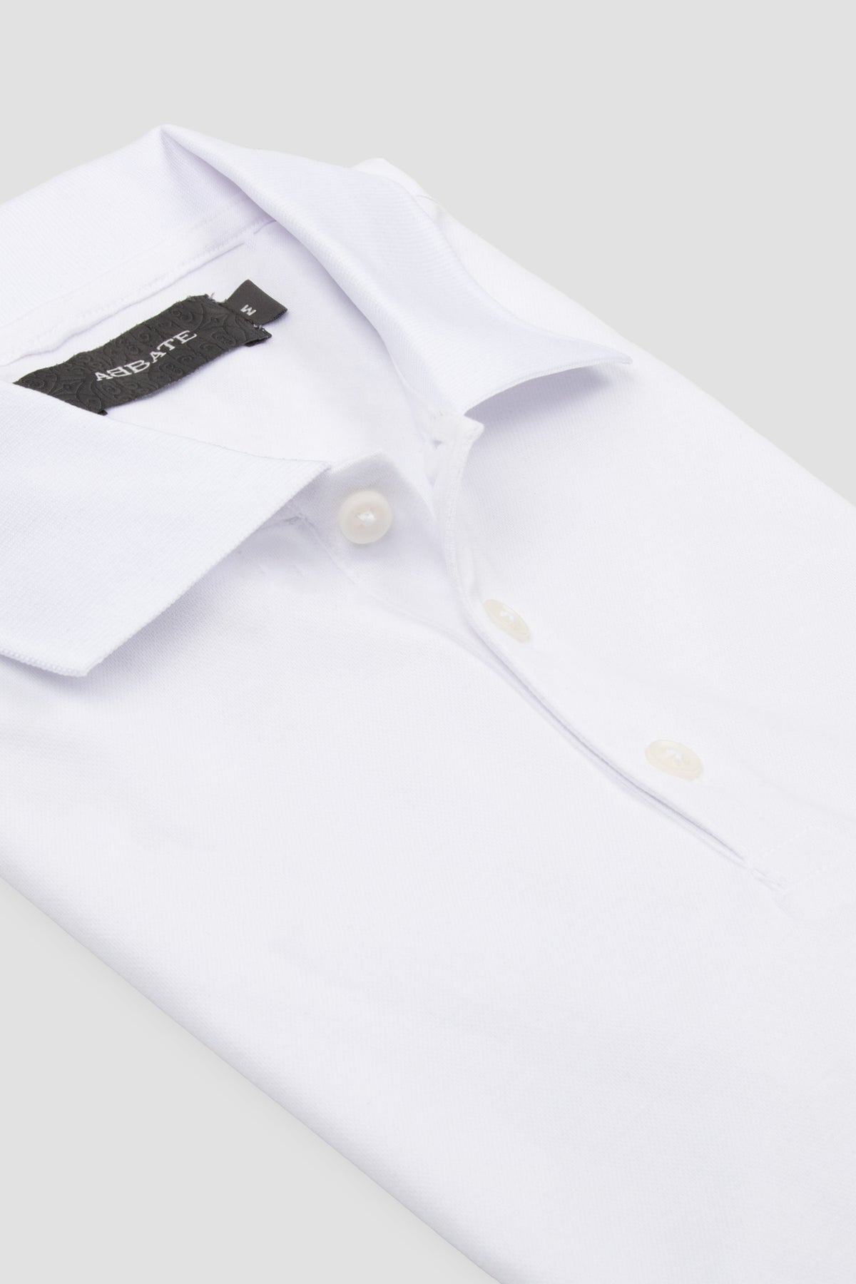 Abbate Bivo Merserize Pamuklu Modern Fit Beyaz Polo Yaka Erkek Düz Polo Shirt