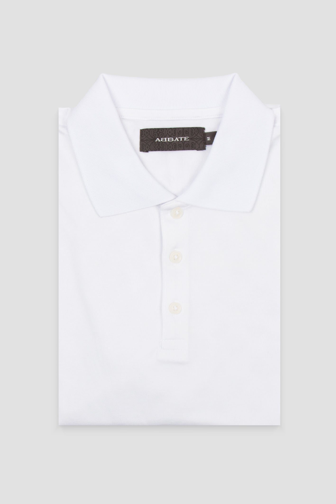 Abbate Bivo Merserize Pamuklu Modern Fit Beyaz Polo Yaka Erkek Düz Polo Shirt