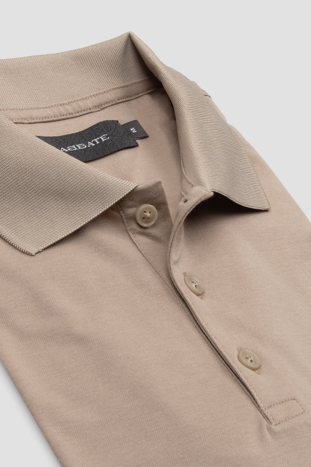 Abbate Bivo Merserize Pamuklu Modern Fit Koyu Bej Polo Yaka Erkek Düz Polo Shirt