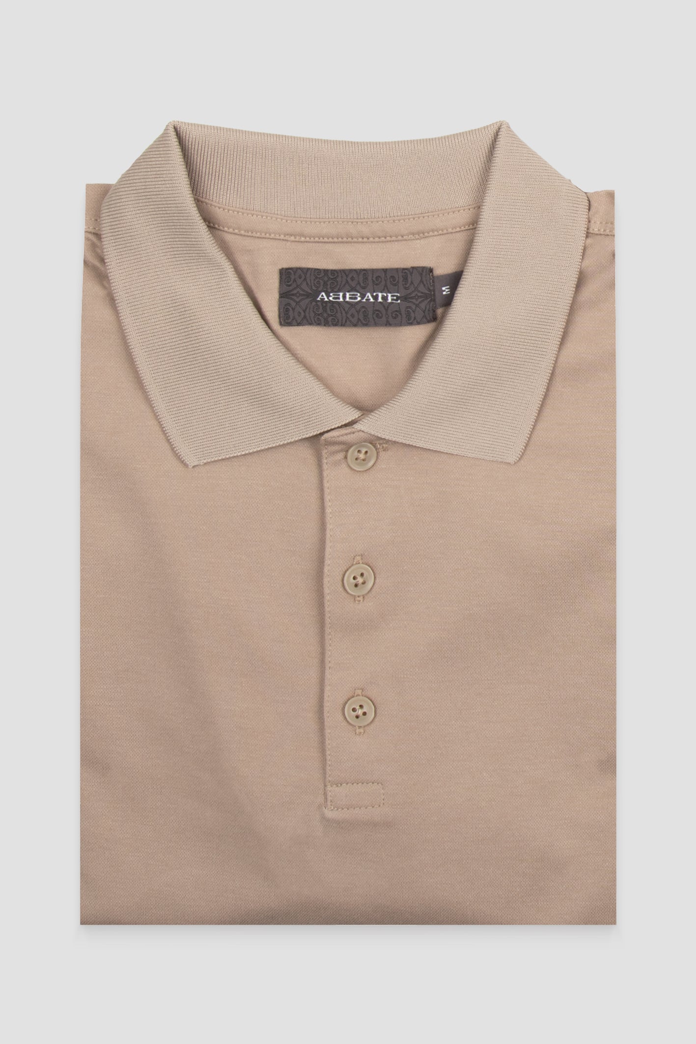 Abbate Bivo Merserize Pamuklu Modern Fit Koyu Bej Polo Yaka Erkek Düz Polo Shirt