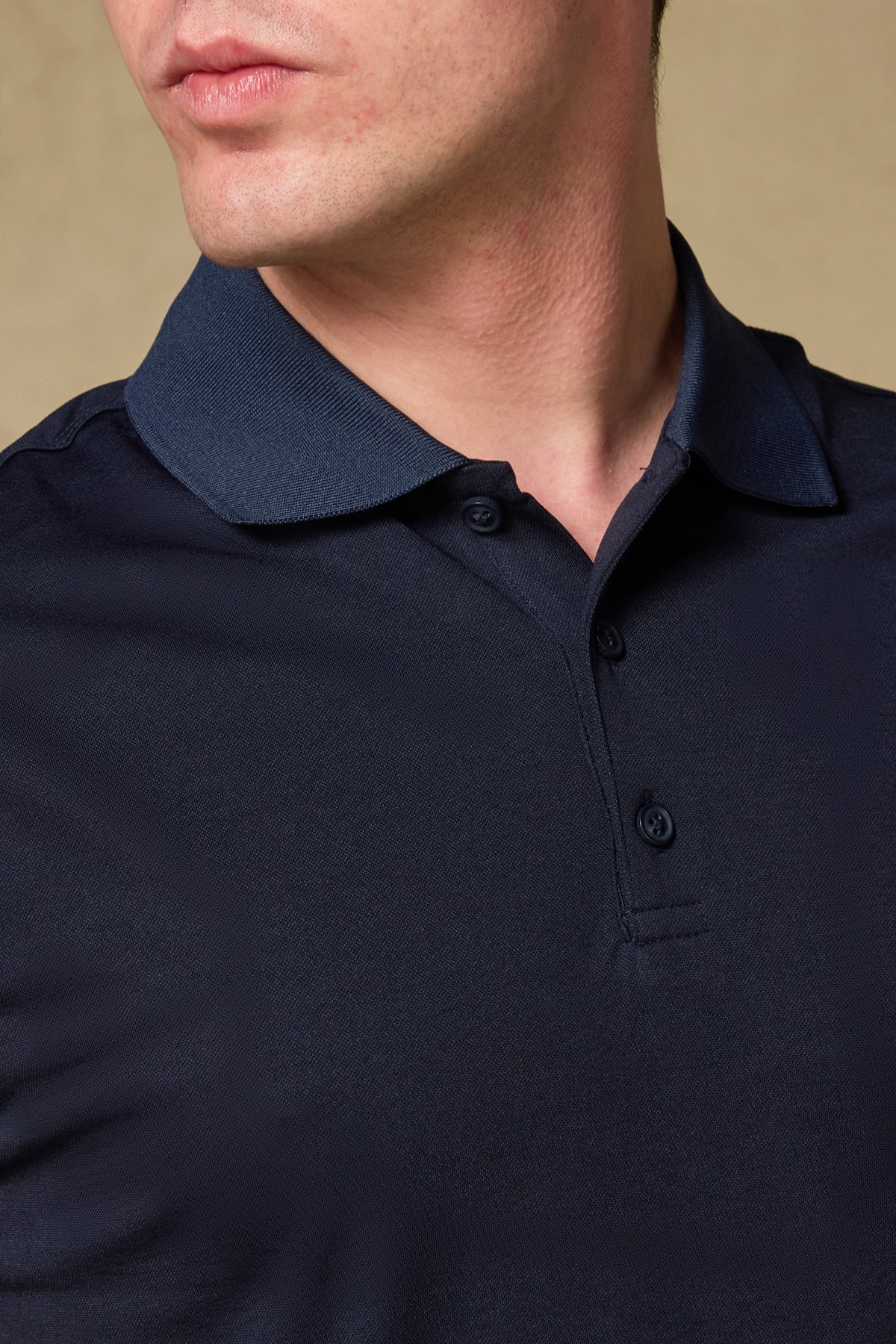 Abbate Bivo Merserize Pamuklu Modern Fit Lacivert Polo Yaka Erkek Düz Polo Shirt