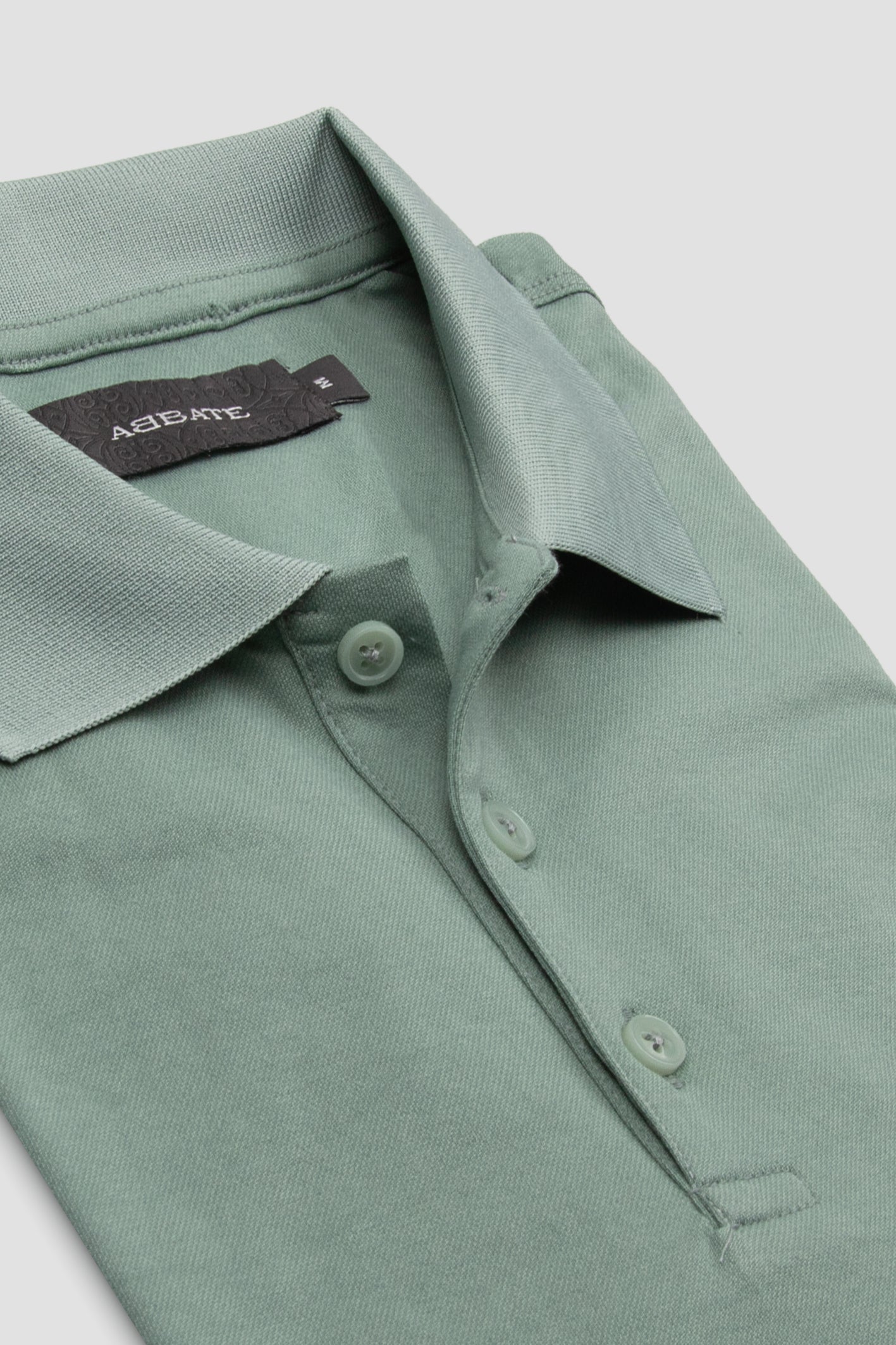 Abbate Bivo Merserize Pamuklu Modern Fit Açık Yeşil Polo Yaka Erkek Düz Polo Shirt