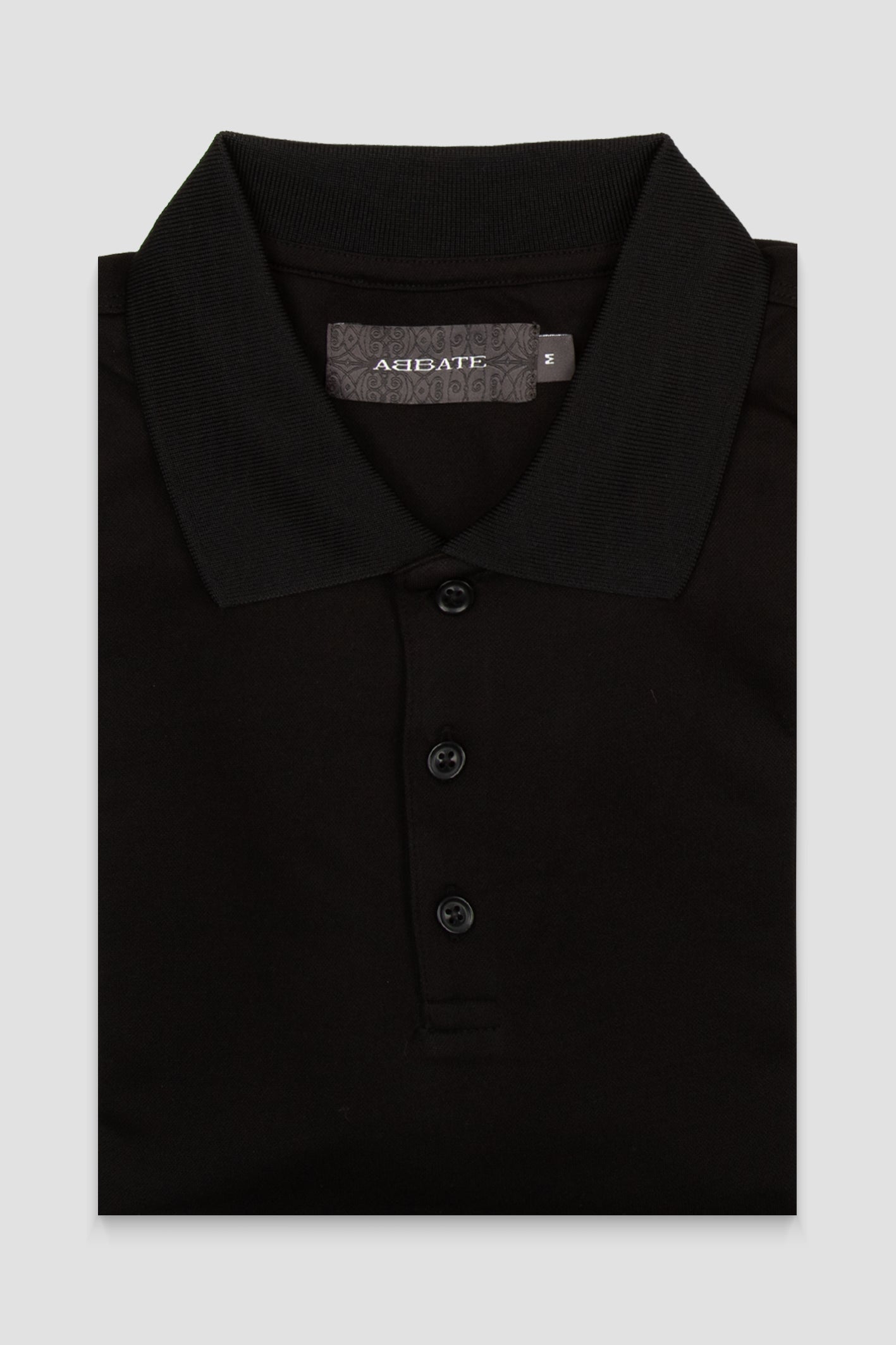 Abbate Bivo Merserize Pamuklu Modern Fit Siyah Polo Yaka Erkek Düz Polo Shirt