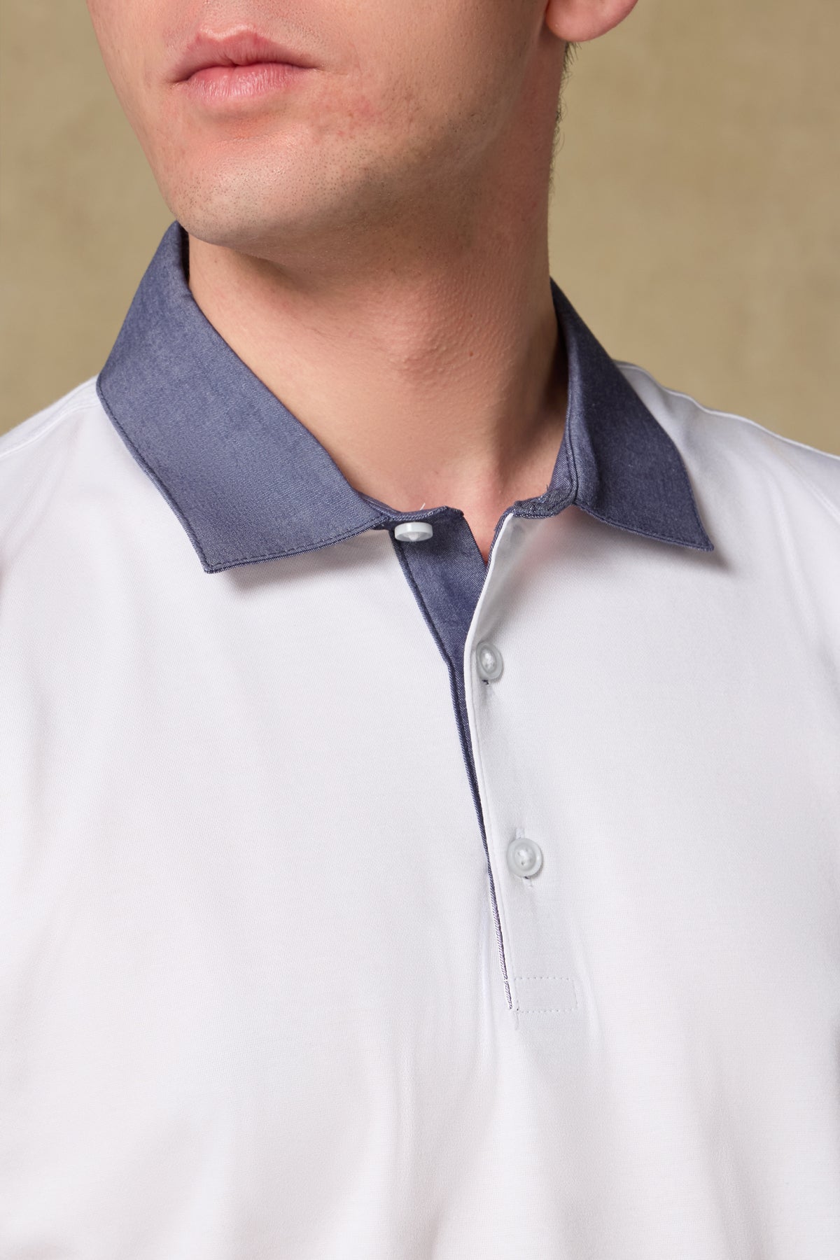 Abbate Bivo Merserize Pamuklu Modern Fit Beyaz Polo Yaka Erkek Düz Polo Shirt