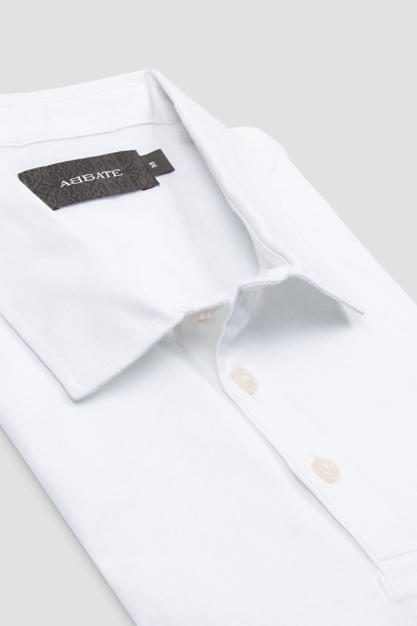 Abbate Bivo Merserize Pamuklu Modern Fit Beyaz Polo Yaka Erkek Düz Polo Shirt
