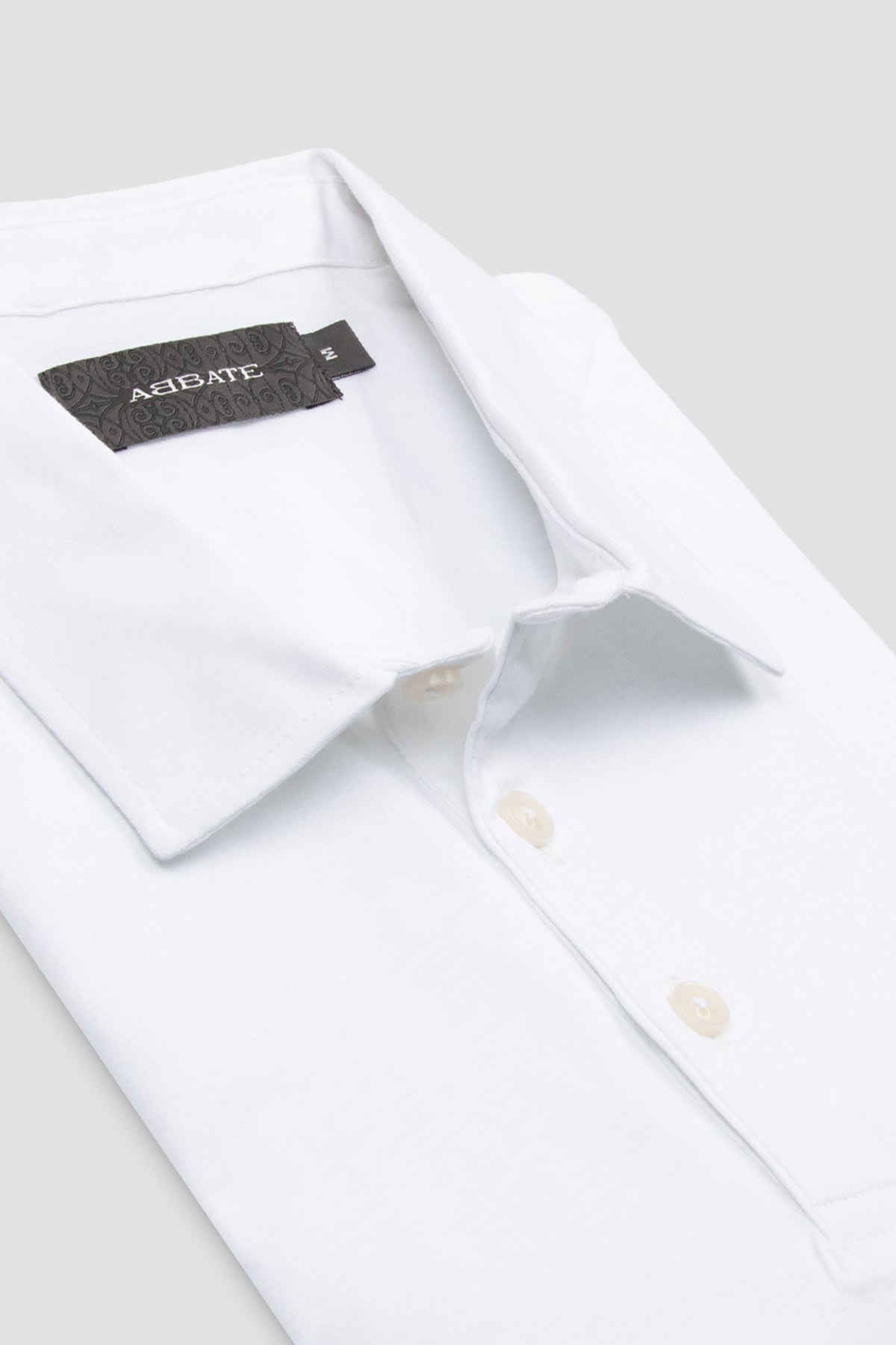 Abbate Bivo Merserize Pamuklu Modern Fit Beyaz Polo Yaka Erkek Düz Polo Shirt