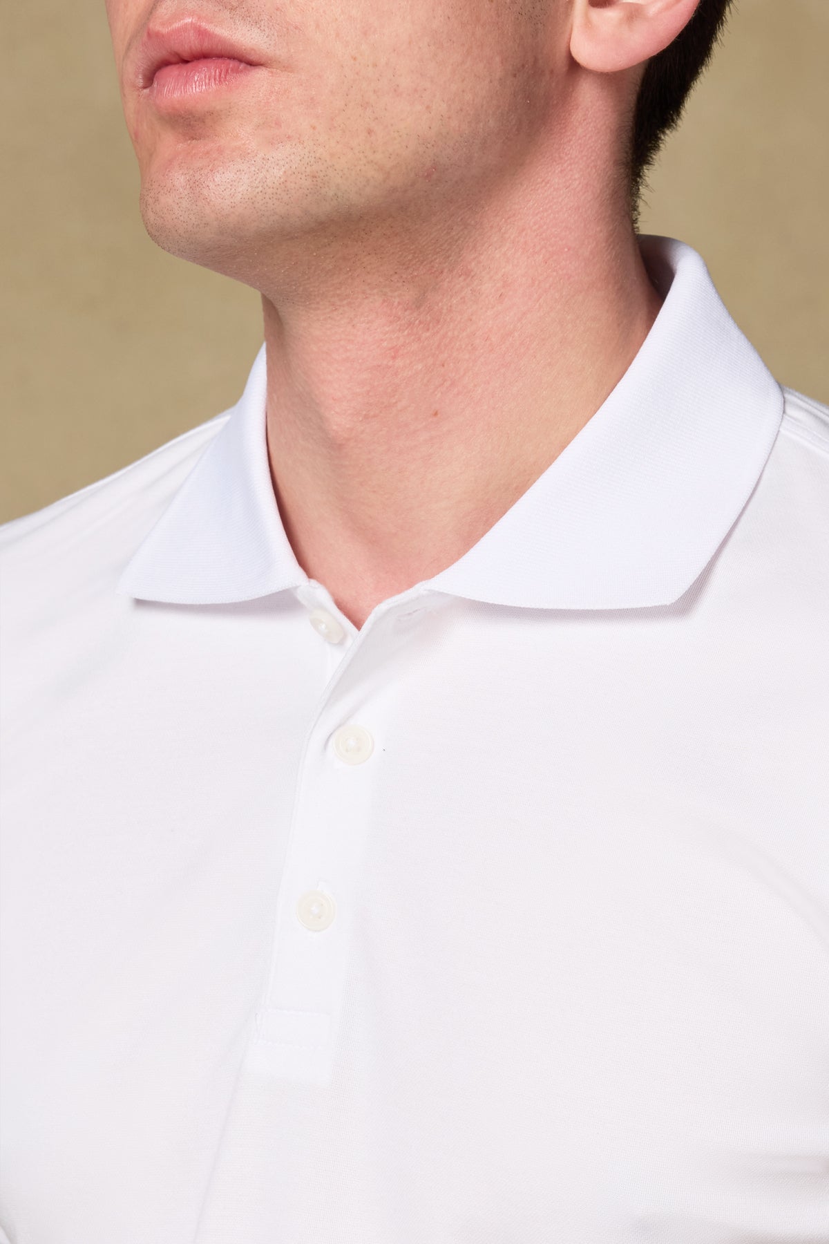 Abbate Bivo Merserize Pamuklu Modern Fit Beyaz Polo Yaka Erkek Düz Polo Shirt