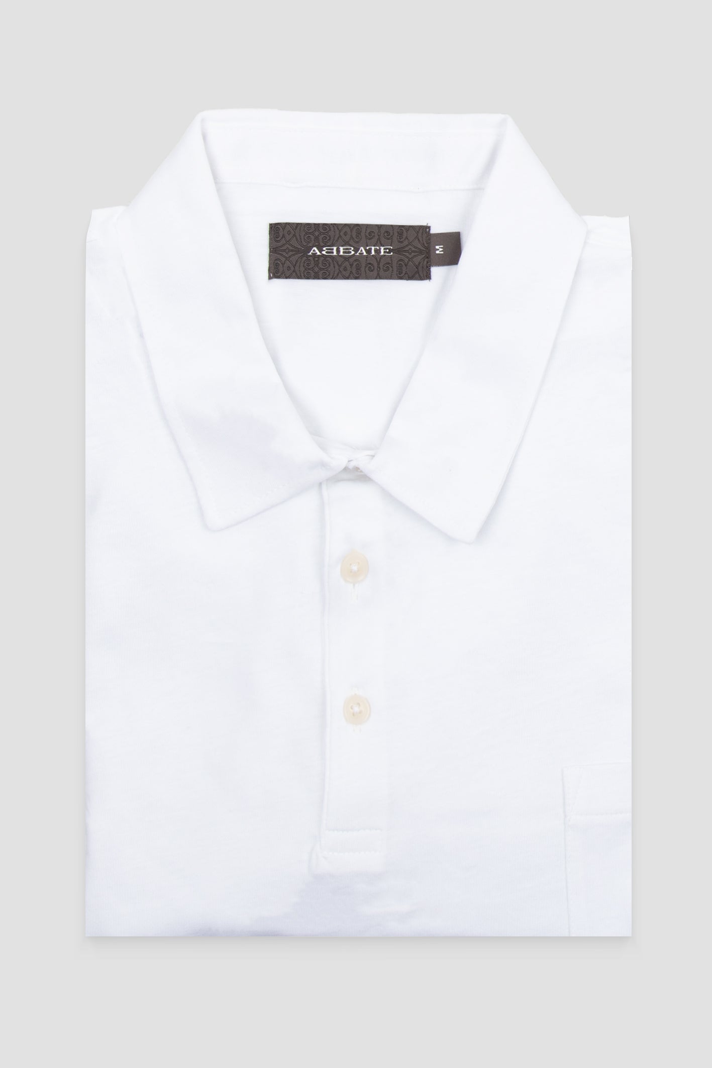 Abbate Bivo Merserize Pamuklu Modern Fit Beyaz Polo Yaka Erkek Düz Polo Shirt