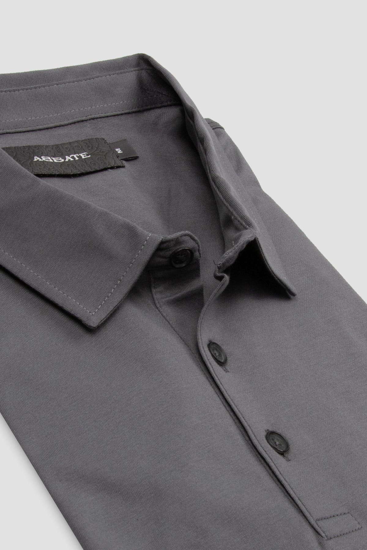 Abbate Bivo Merserize %100 Pamuk Modern Fit Koyu Gri Polo Yaka Erkek Düz Polo Shirt