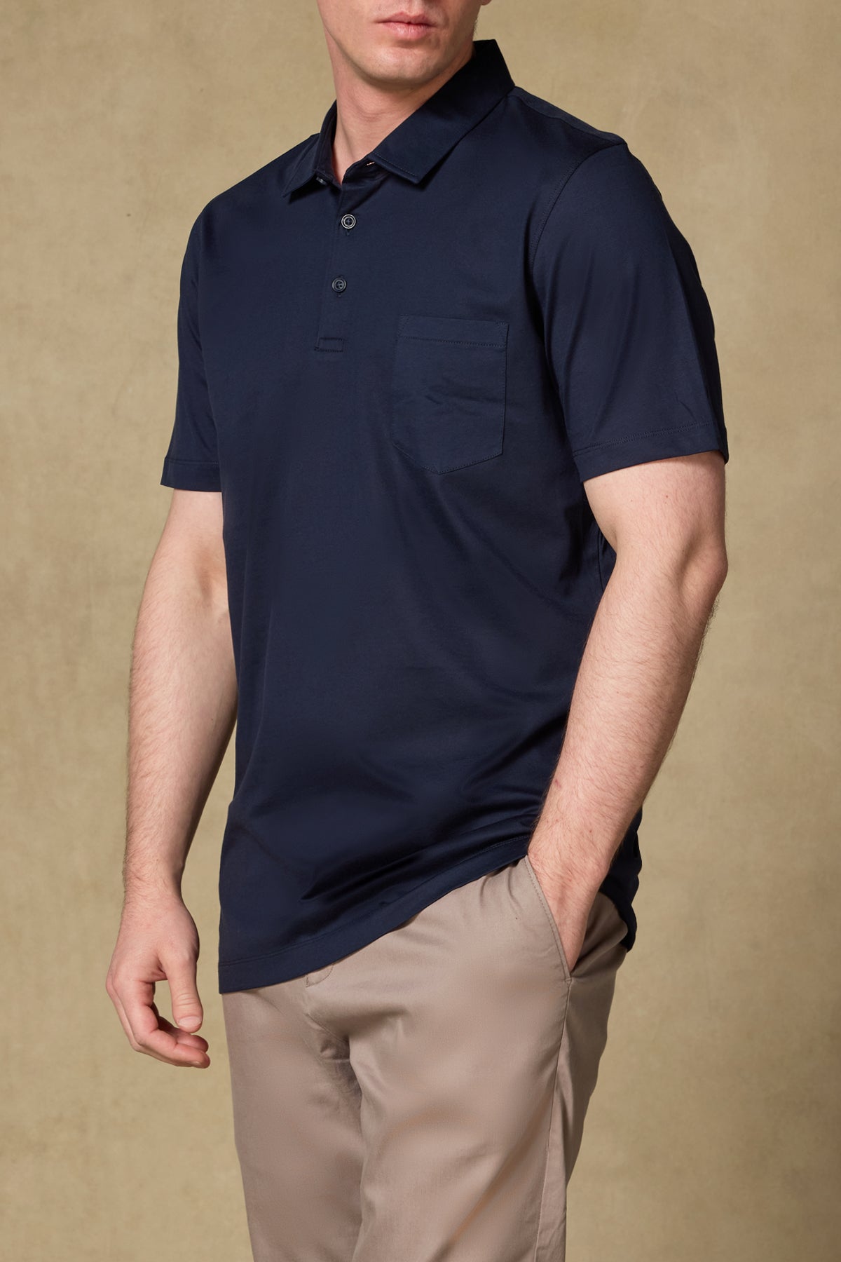 Abbate Bivo Merserize Pamuklu Modern Fit Lacivert Polo Yaka Erkek Düz Polo Shirt