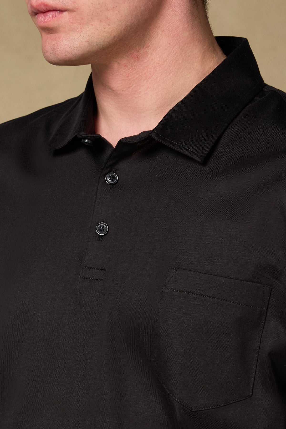 Abbate Bivo Merserize Pamuklu Modern Fit Siyah Polo Yaka Erkek Düz Polo Shirt