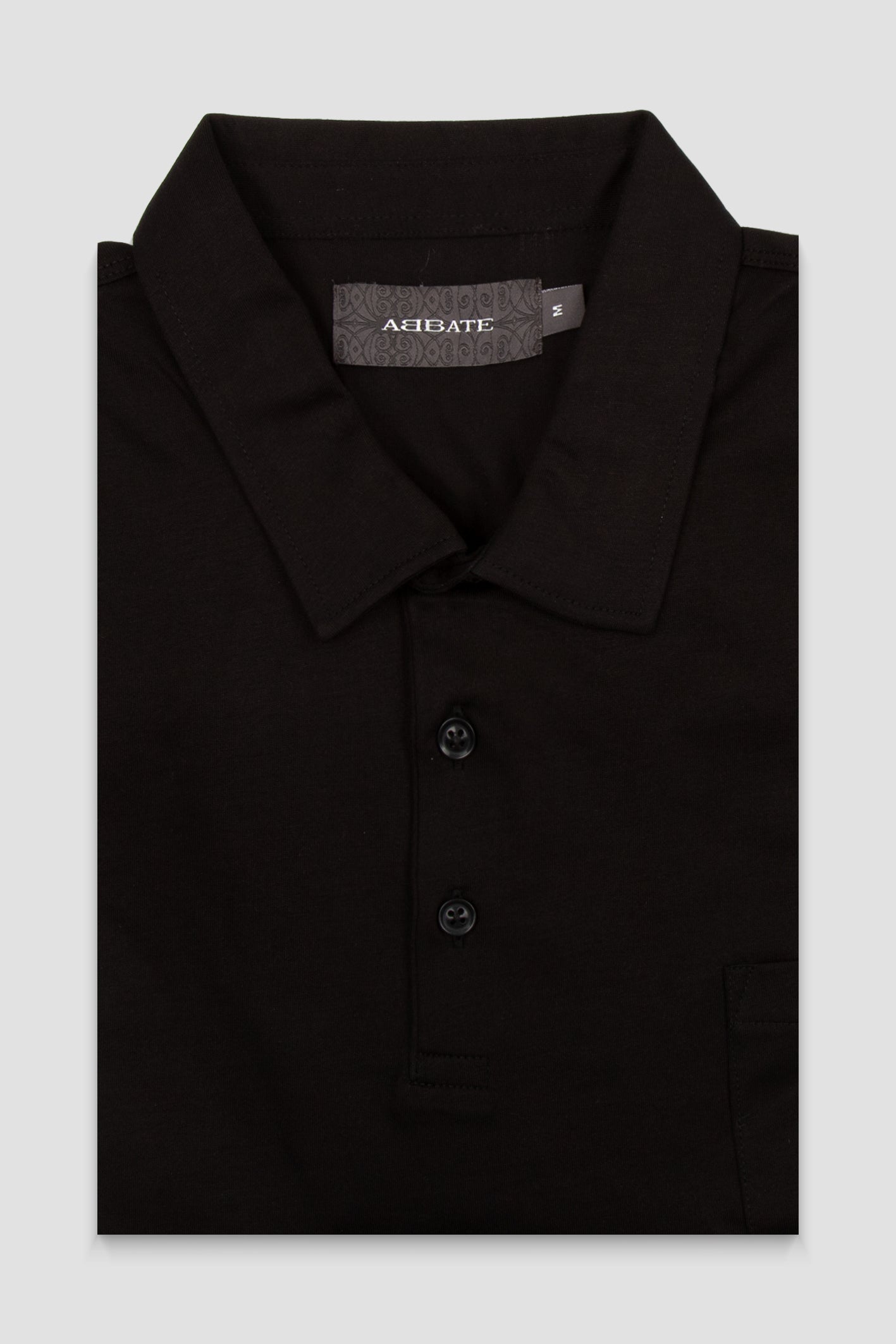 Abbate Bivo Merserize Pamuklu Modern Fit Siyah Polo Yaka Erkek Düz Polo Shirt