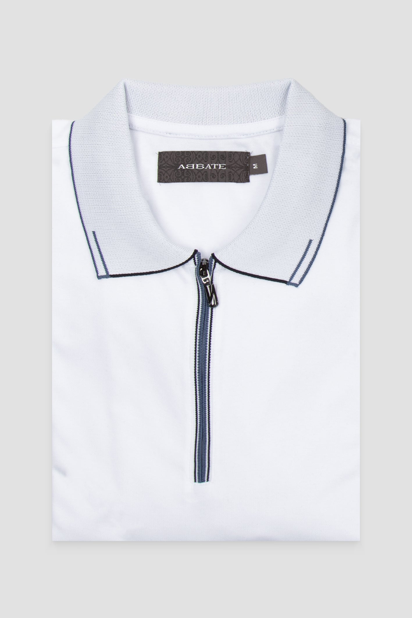 Abbate Nero Merserize Pamuklu Modern Fit Beyaz Polo Yaka Erkek Düz Polo Shirt