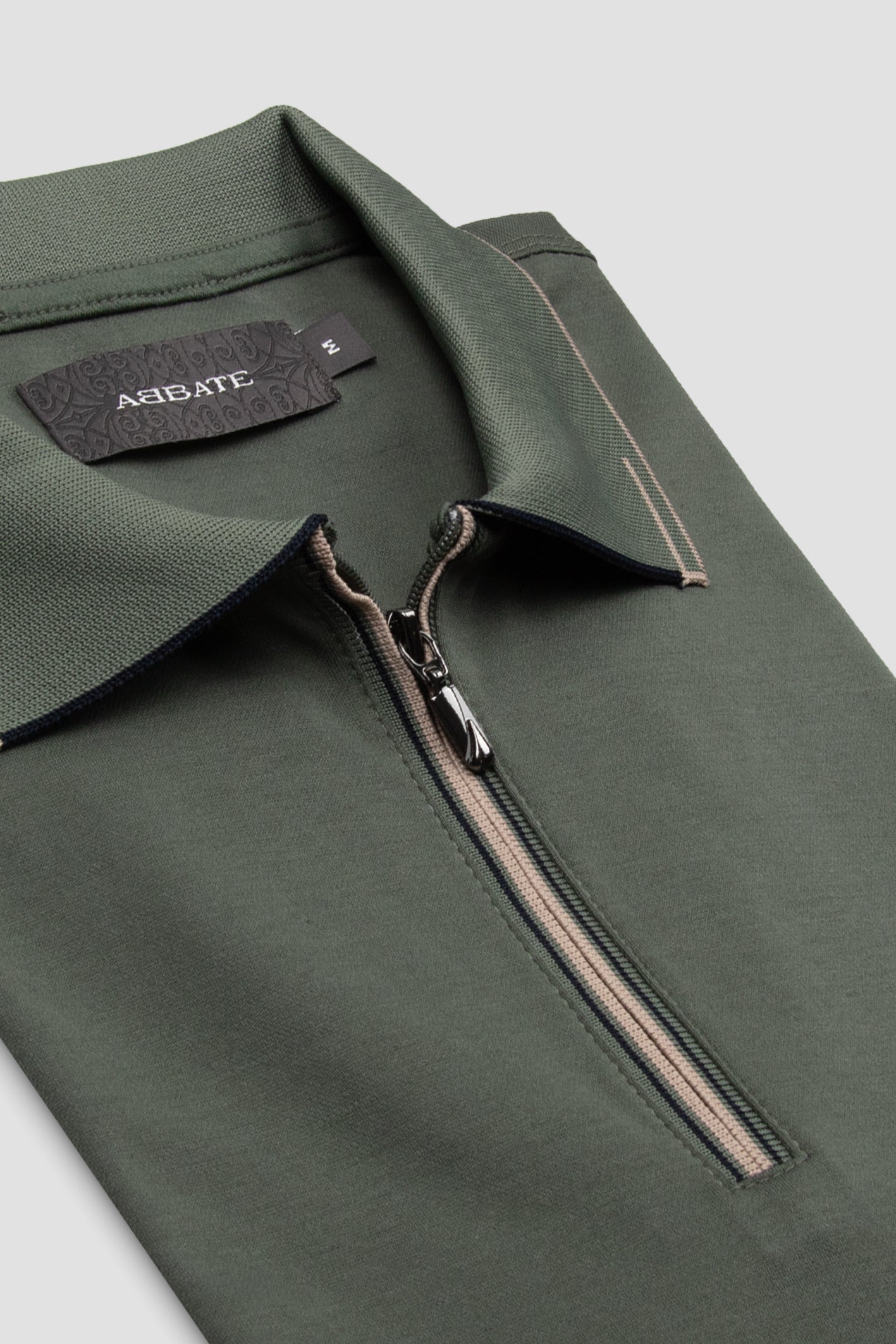 Abbate Nero Merserize Pamuklu Modern Fit Haki Polo Yaka Erkek Düz Polo Shirt