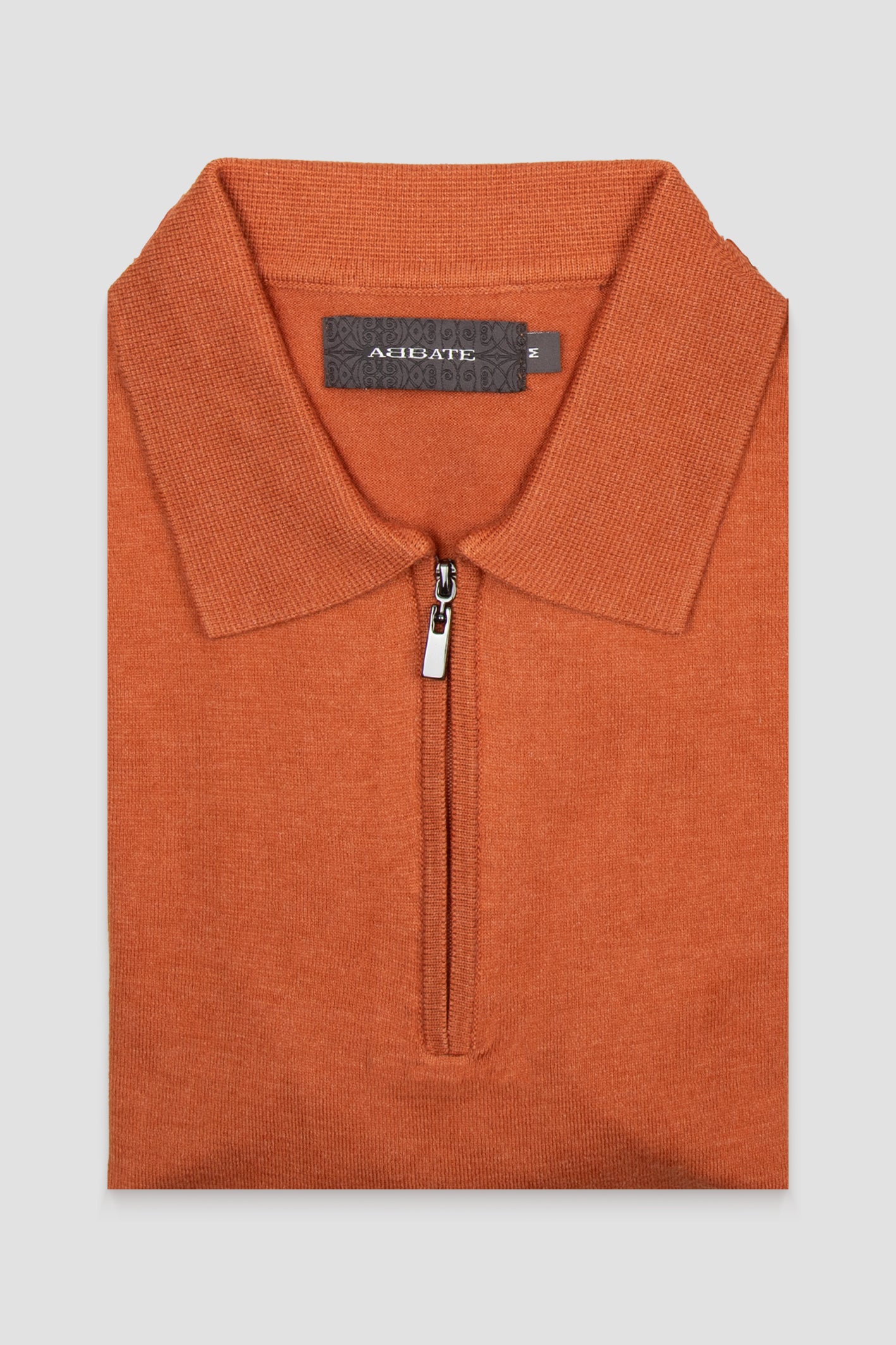 Abbate Mono Triko Polo Kaşmir Karışımlı Modern Fit Turuncu Polo Yaka Erkek Düz Polo Shirt