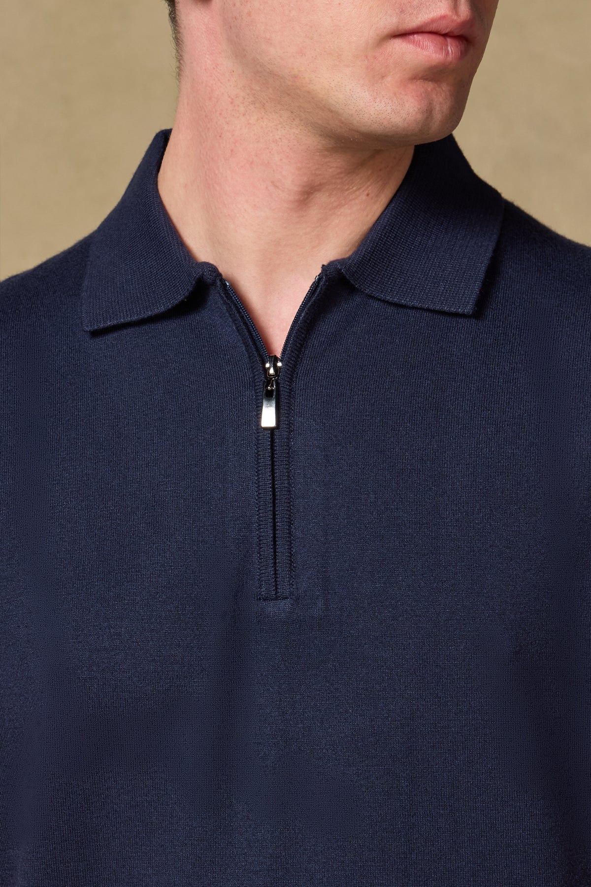 Abbate Mono Triko Polo Kaşmir Karışımlı Modern Fit Lacivert Polo Yaka Erkek Düz Polo Shirt