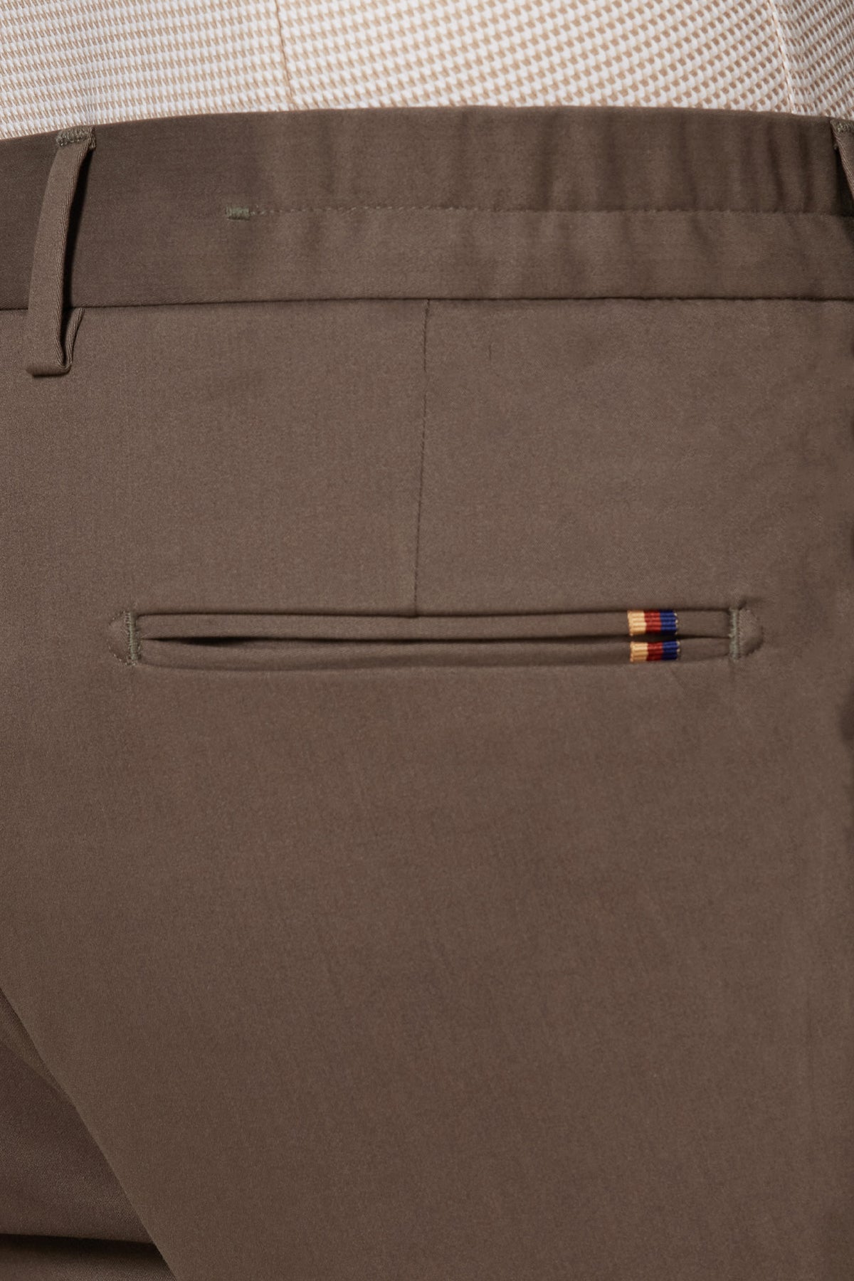 Abbate Prime Chino Poplin Stretch Pamuk Karışımlı Modern Fit Koyu Bej Erkek Düz Pantolon