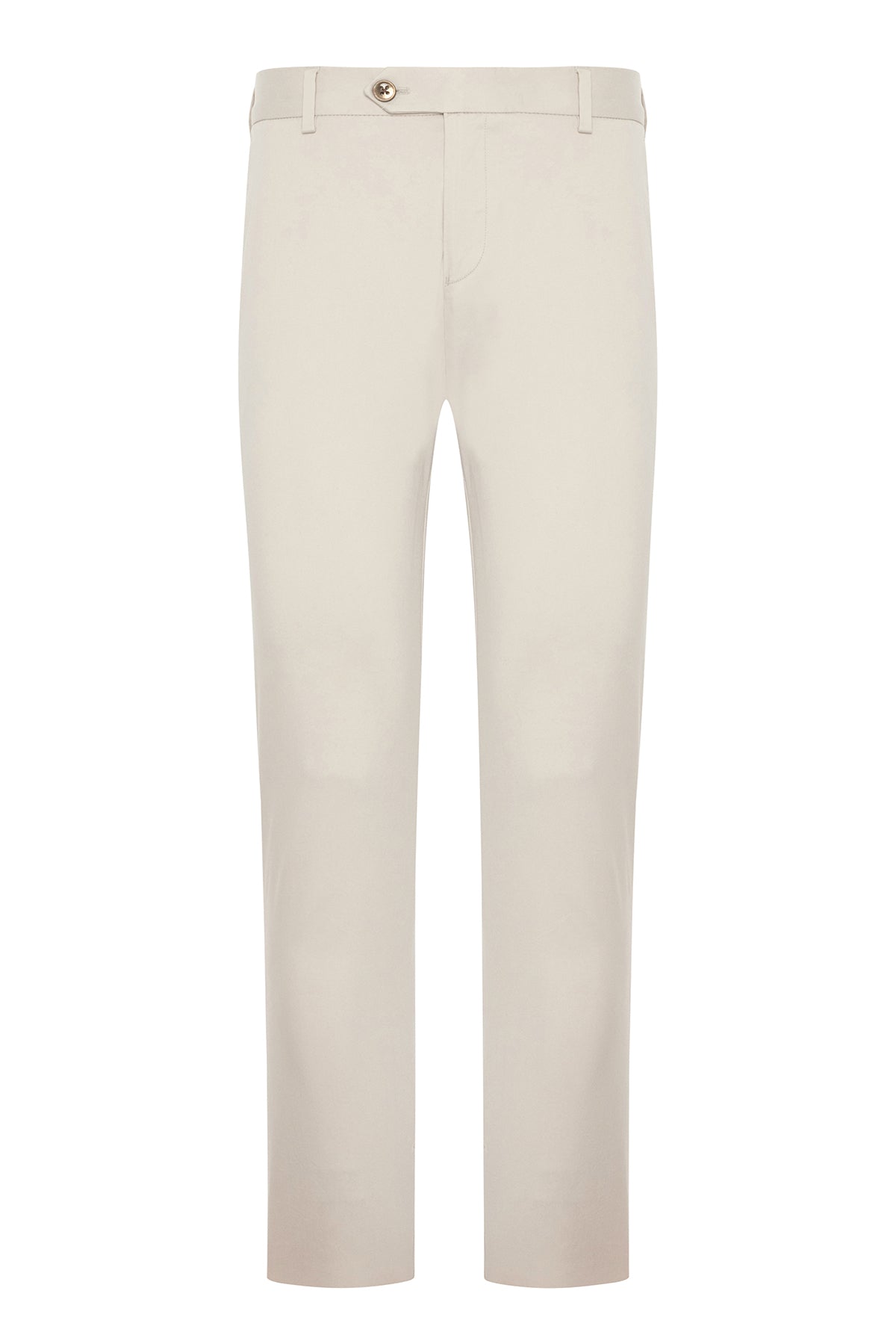 Abbate Summer Dokuma Liyosel Karışımlı Modern Fit Ekru Erkek Düz Pantolon
