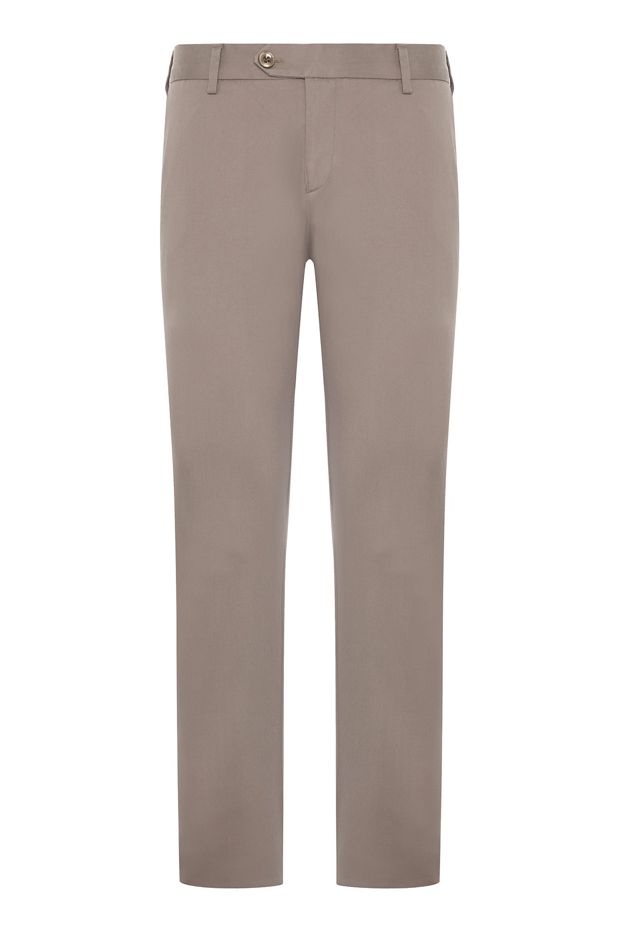 Abbate Summer Dokuma Liyosel Karışımlı Modern Fit Vizon Erkek Düz Pantolon