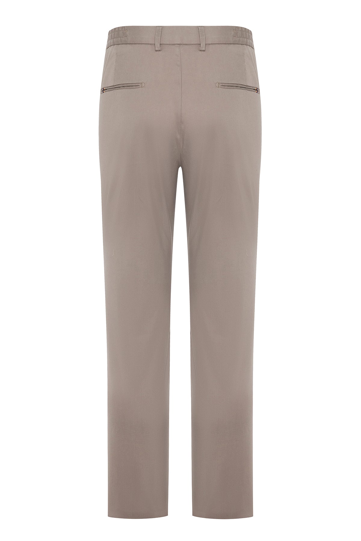 Abbate Summer Dokuma Liyosel Karışımlı Modern Fit Vizon Erkek Düz Pantolon