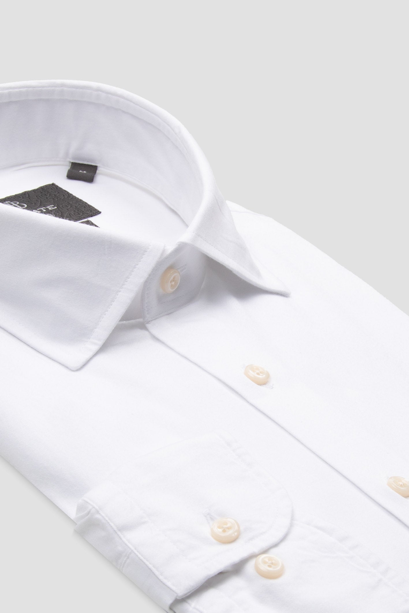 Abbate Piero Gabardin Pamuklu Comfort Fit Beyaz Klasik Yaka Erkek Düz Gömlek