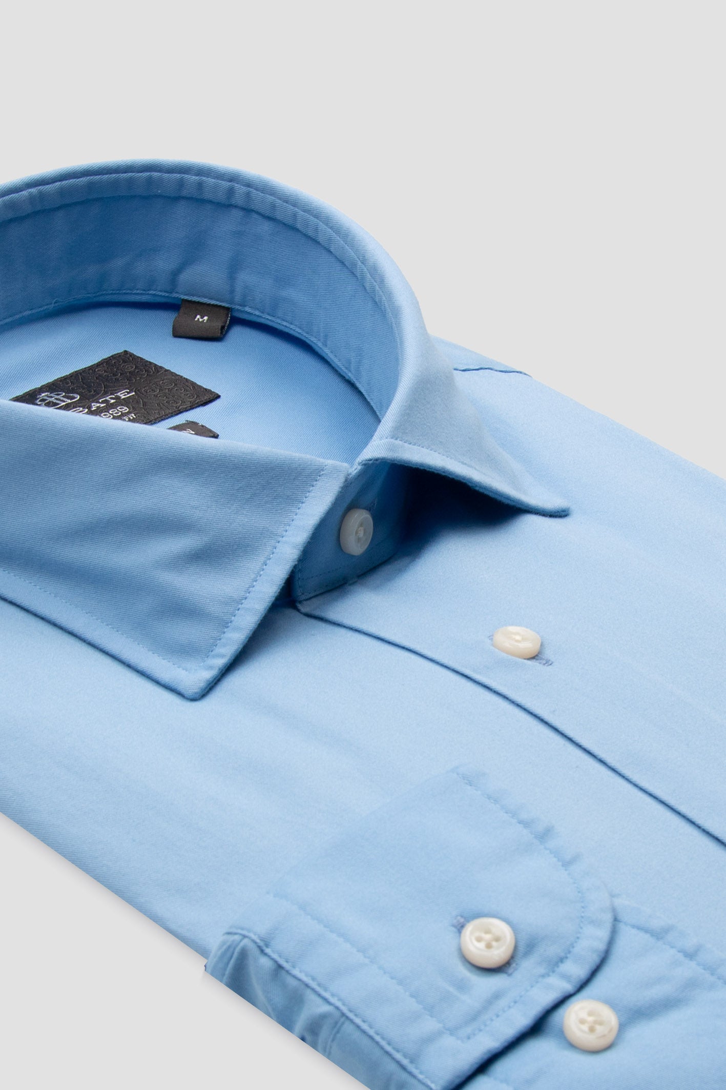 Abbate Piero Gabardin Pamuklu Comfort Fit Açık Mavi Klasik Yaka Erkek Düz Gömlek