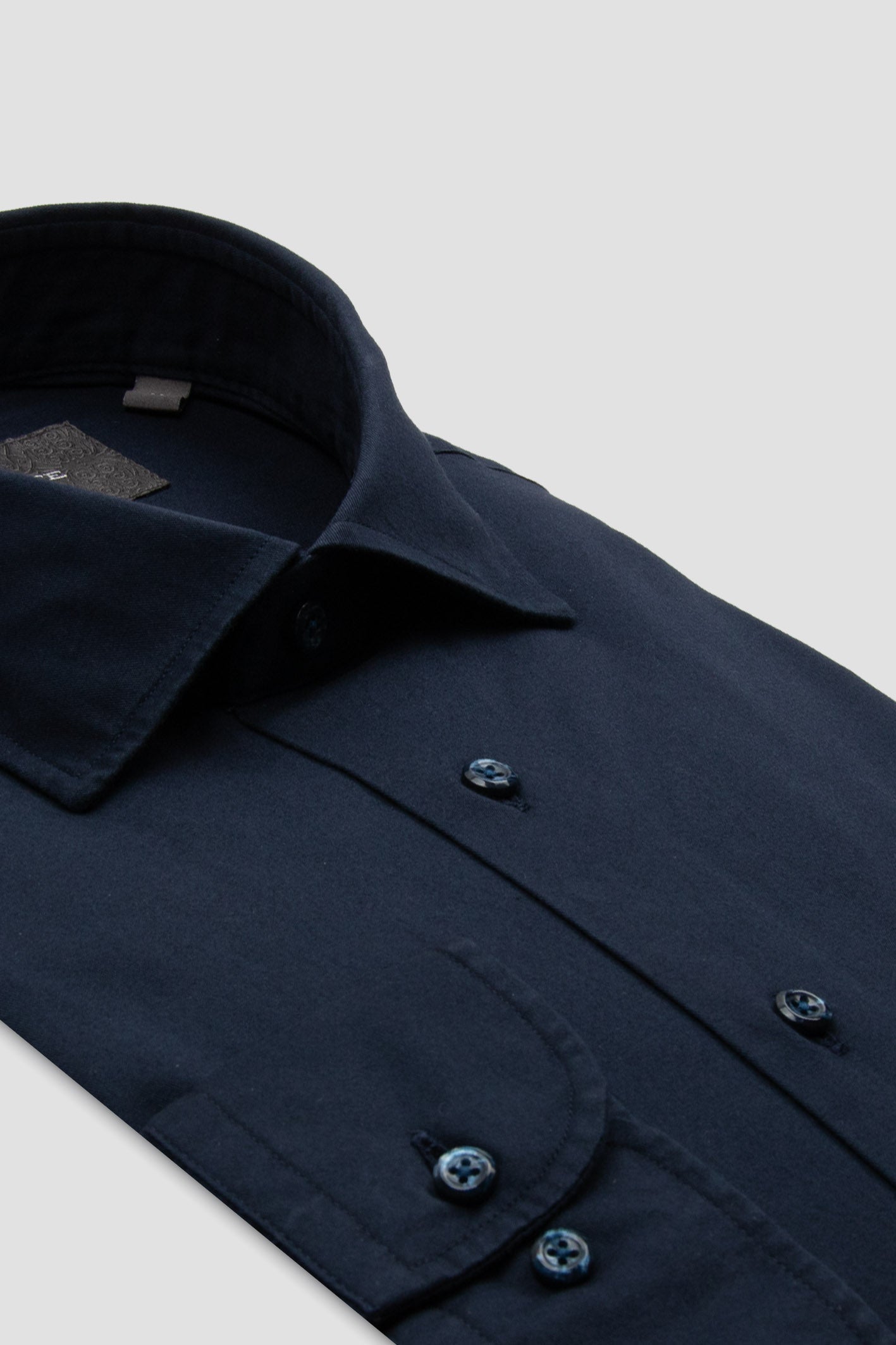 Abbate Piero Gabardin Pamuklu Comfort Fit Lacivert Klasik Yaka Erkek Düz Gömlek