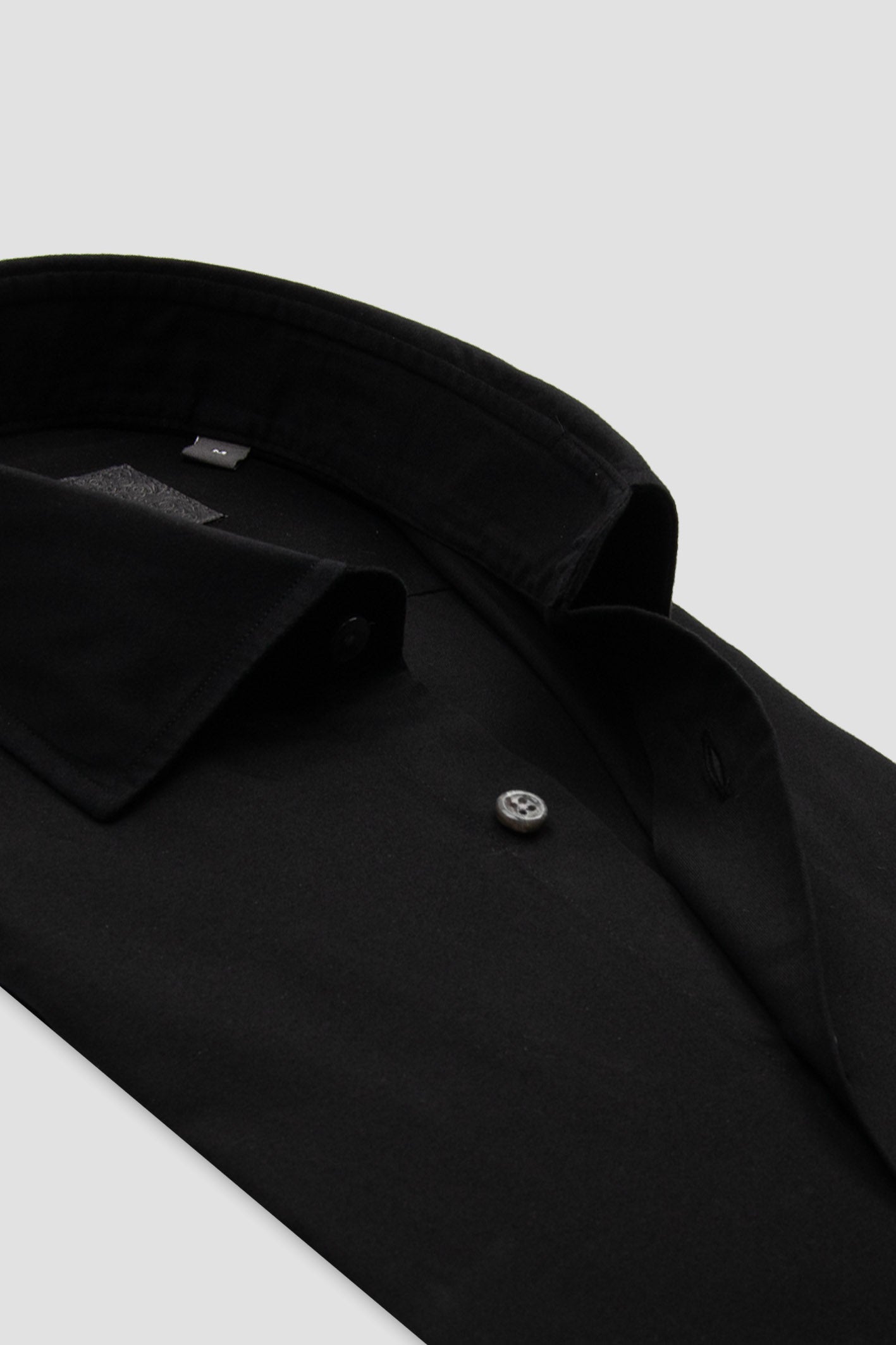 Abbate Piero Gabardin Pamuklu Comfort Fit Siyah Klasik Yaka Erkek Düz Gömlek