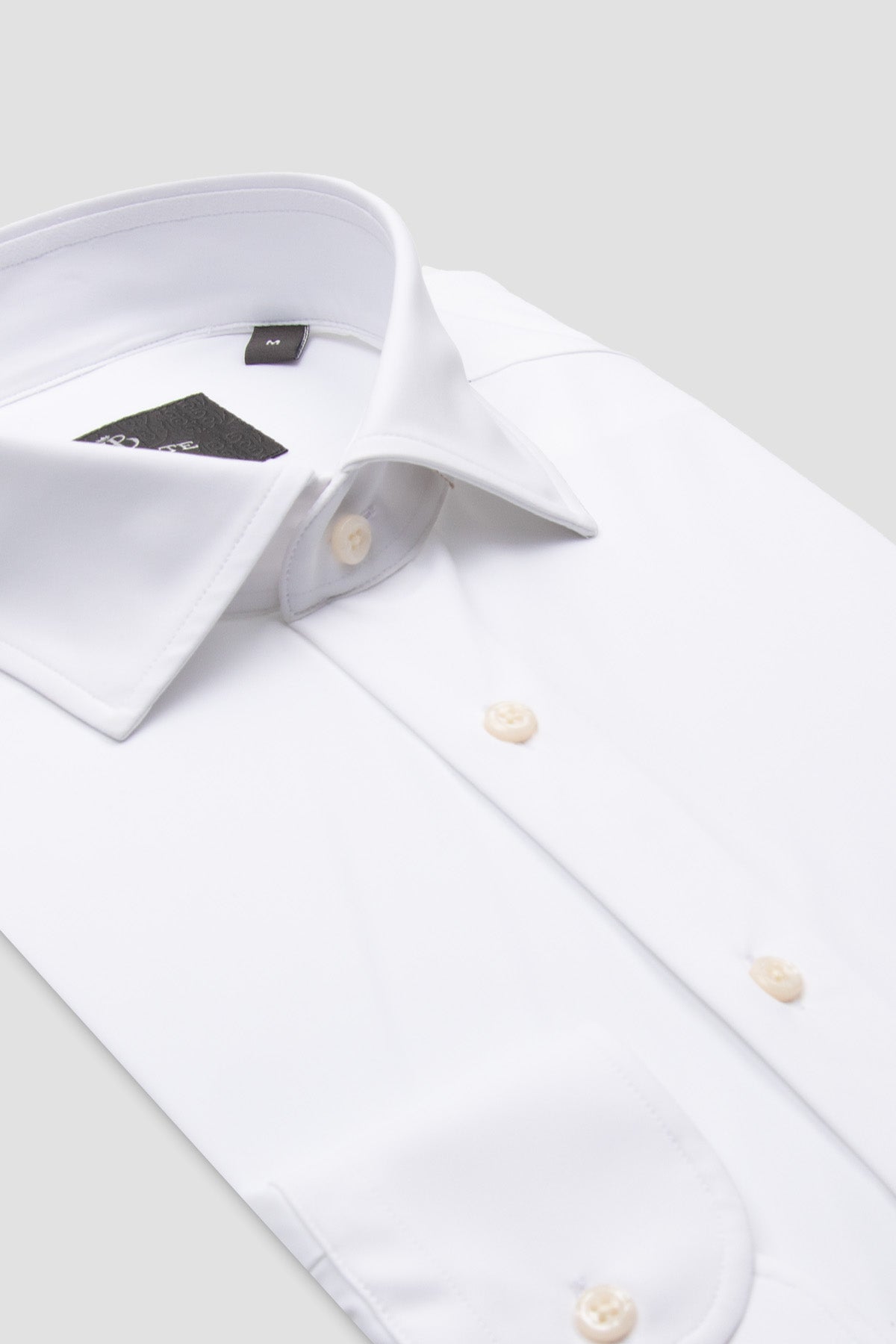 Abbate Celvo Performans Performans Polyamid Karışımlı Comfort Fit Beyaz Klasik Yaka Erkek Düz Gömlek
