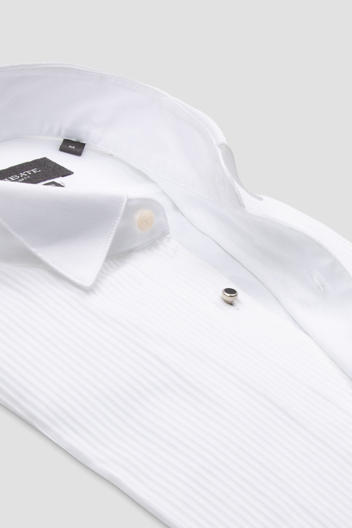 Abbate Reale Saten Pamuklu Slim Fit Beyaz Ata Yaka Erkek Düz Gömlek